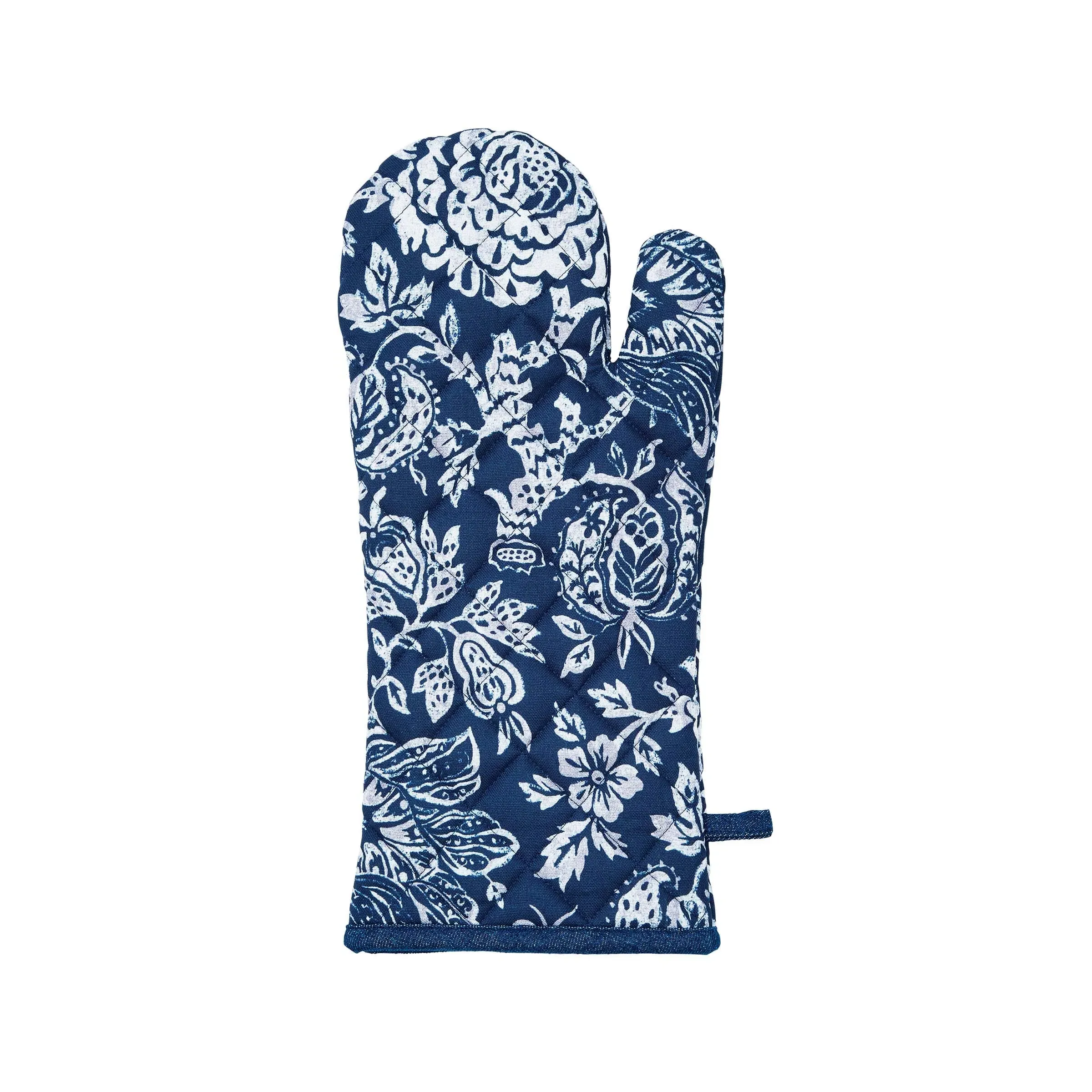 Single Oven Glove Quilted - Navy, Cotton image