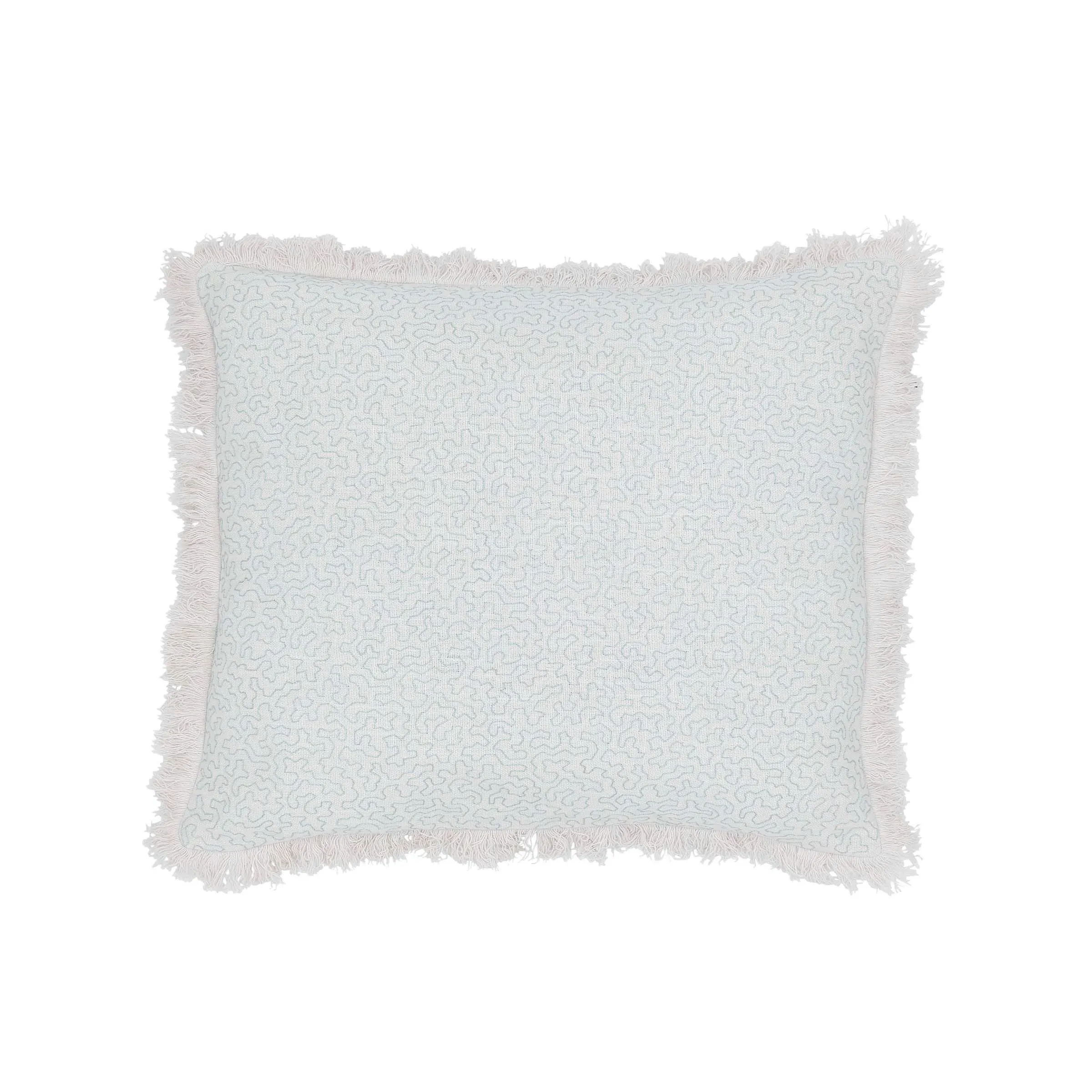 Square Cushion with Embroidery - Pink, Wool image