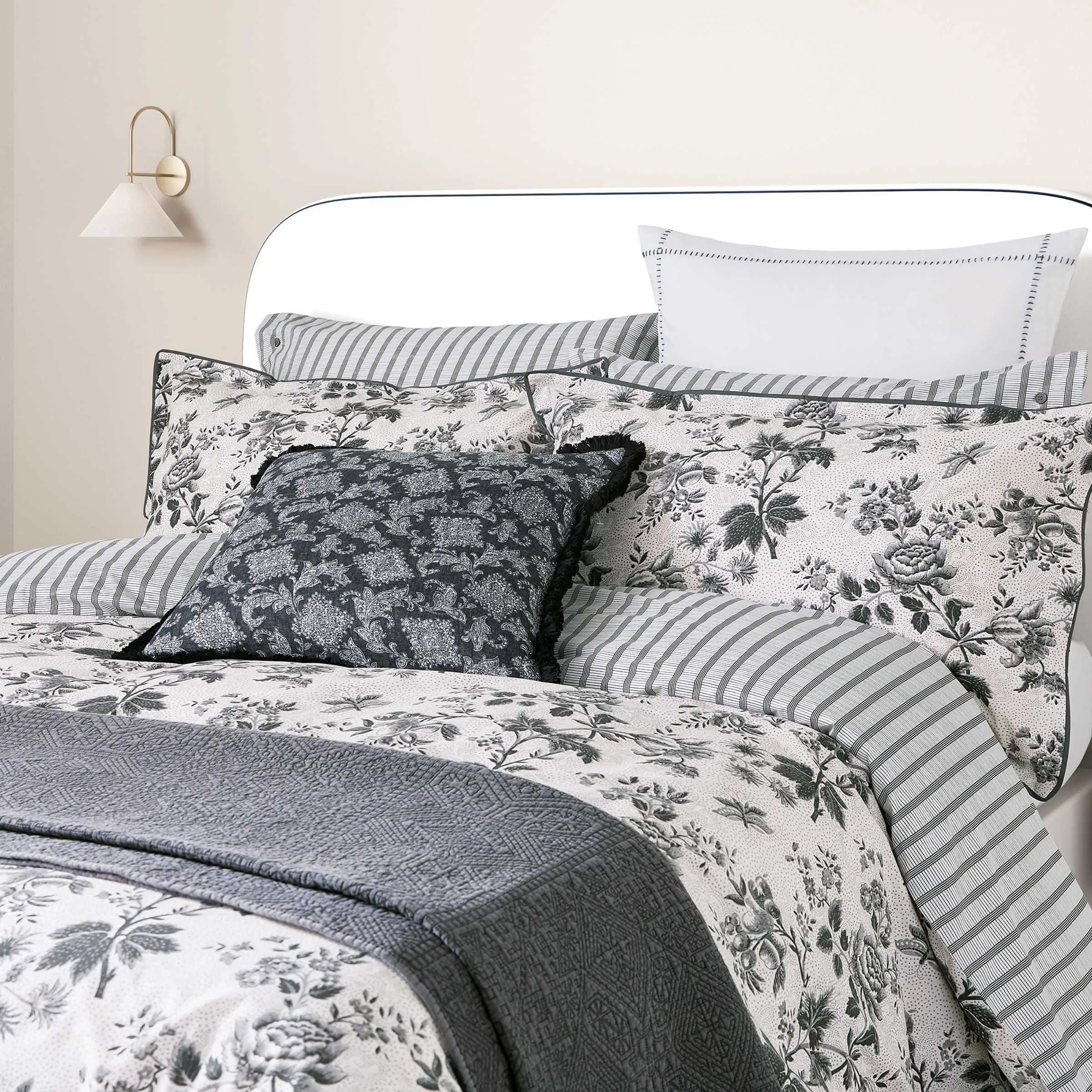 Square Cushion with Fringe - Chalk, Cotton