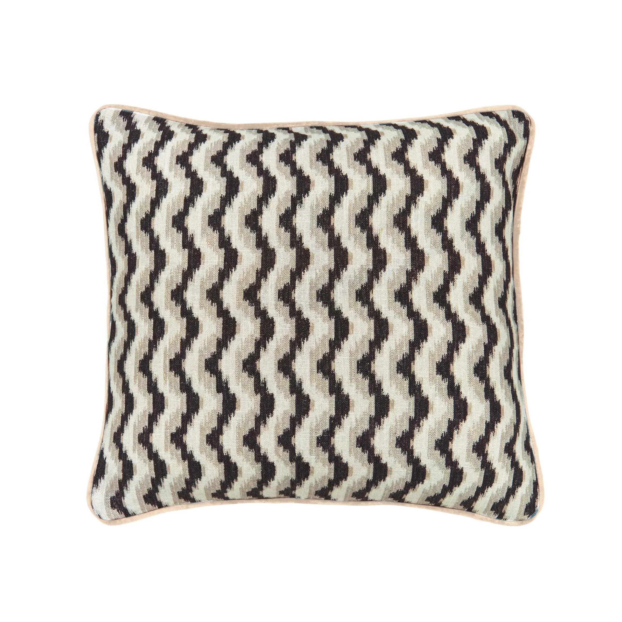 Square Cushion with Piping - Charcoal, Fabric image