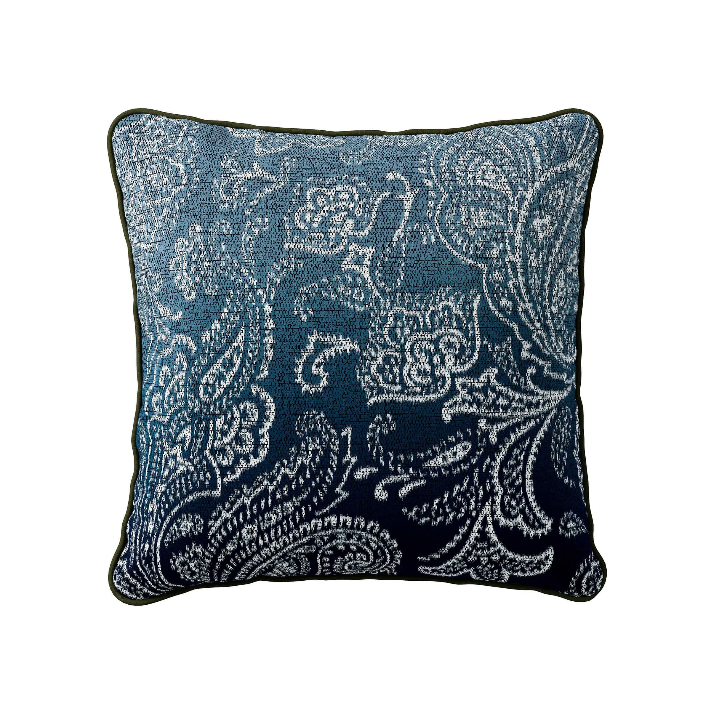 Square Cushion with Stripes - Teal, Cotton image