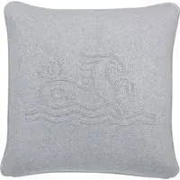 Square Knit Cushion with Logo - Silver, Cotton