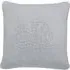 Square Knit Cushion with Logo - Silver, Cotton