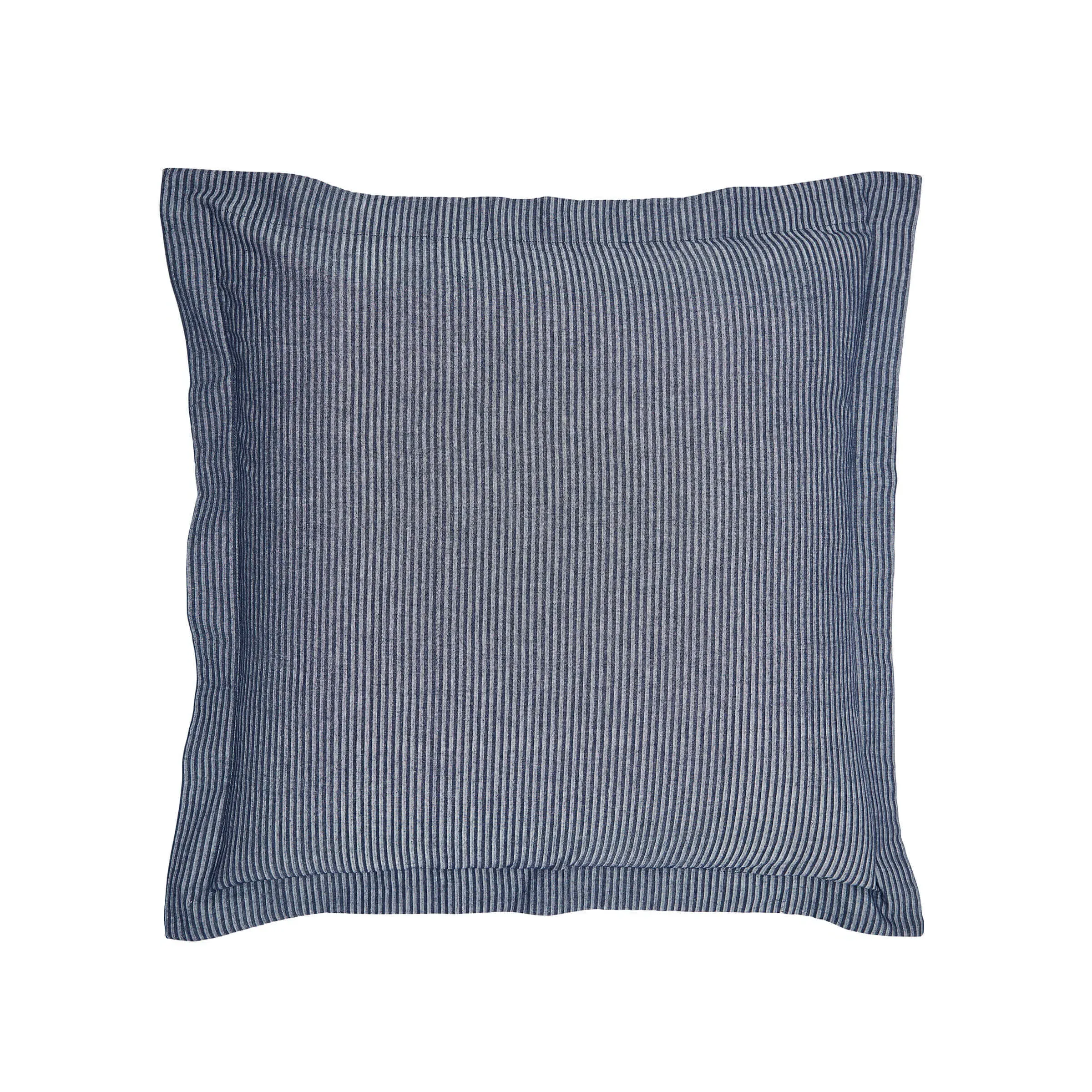Square Pillowcase Woven Stripe - Midnight, Cotton