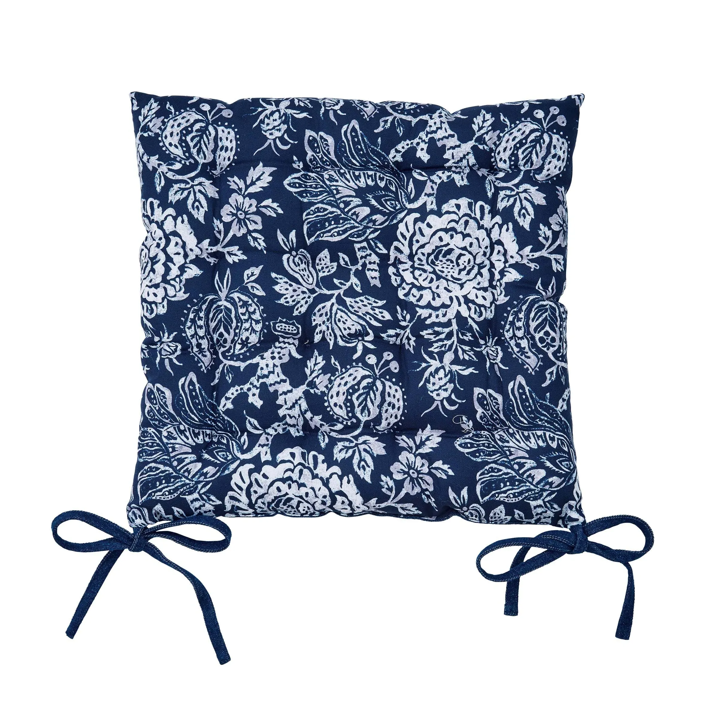 Square Seat Pad Reversible - Navy, Cotton image