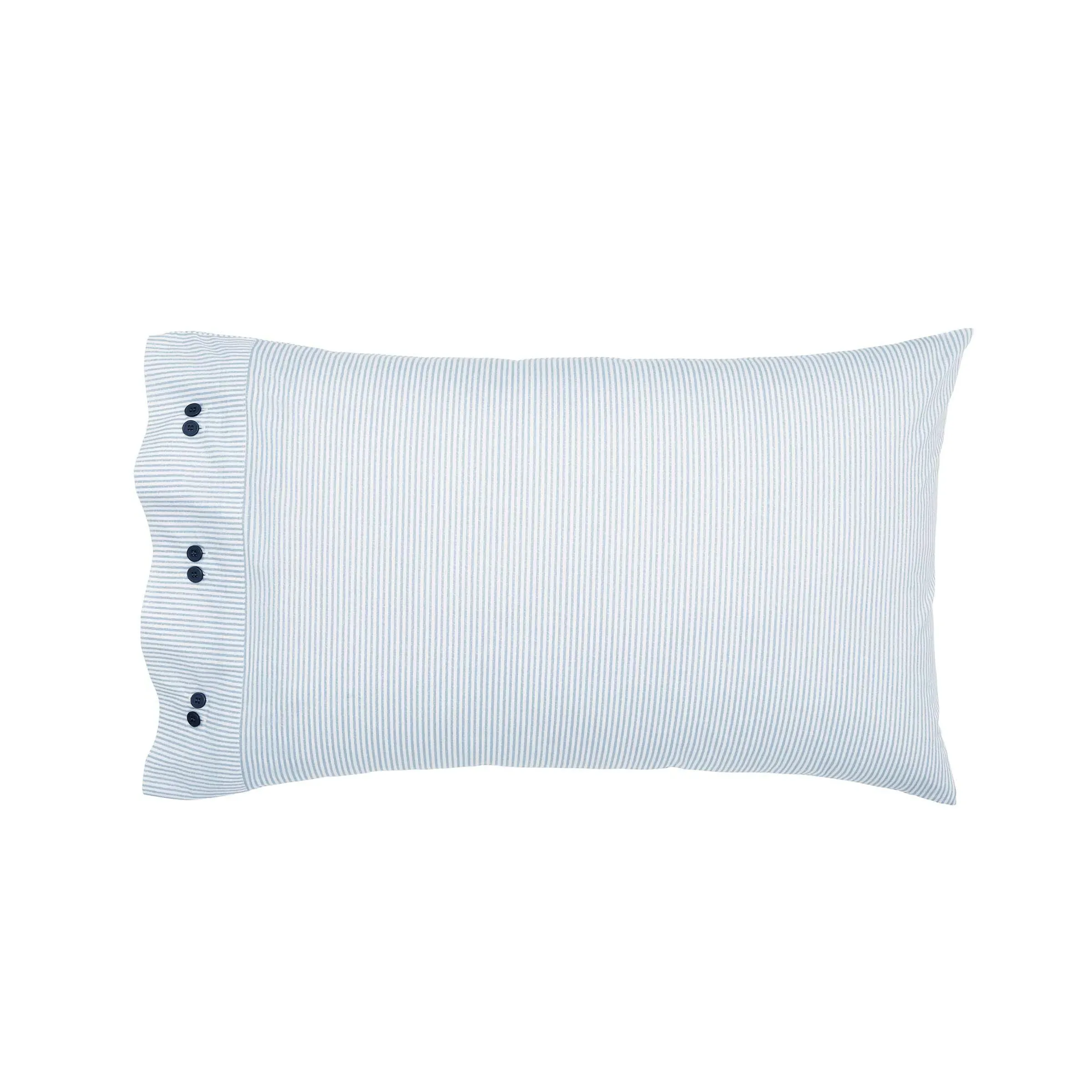 Standard Pillowcases with Frill Edge - Blue, Cotton image