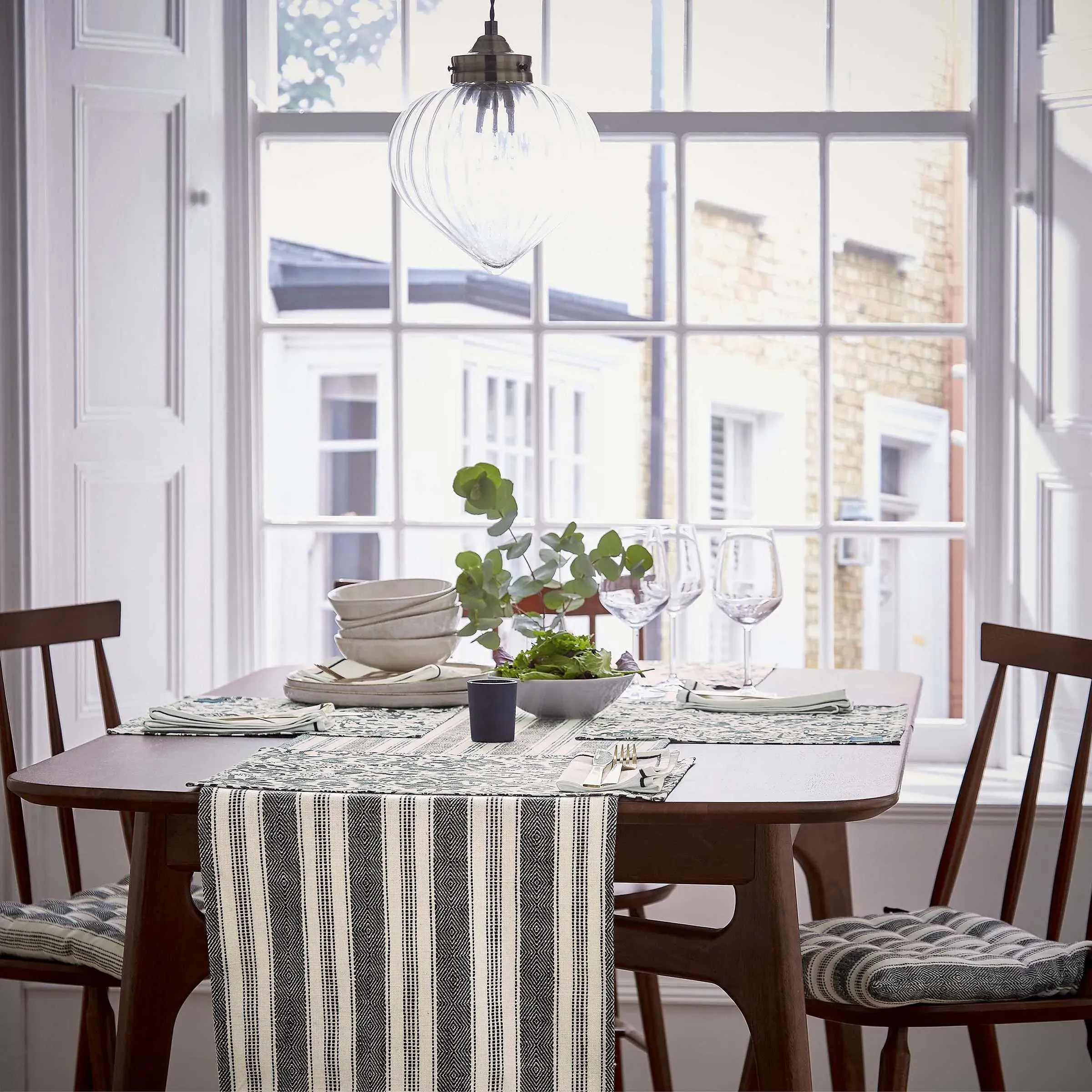 Stripe Placemat Set - Charcoal, Cotton