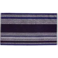 Striped Bath Mat - Navy, Cotton Velour