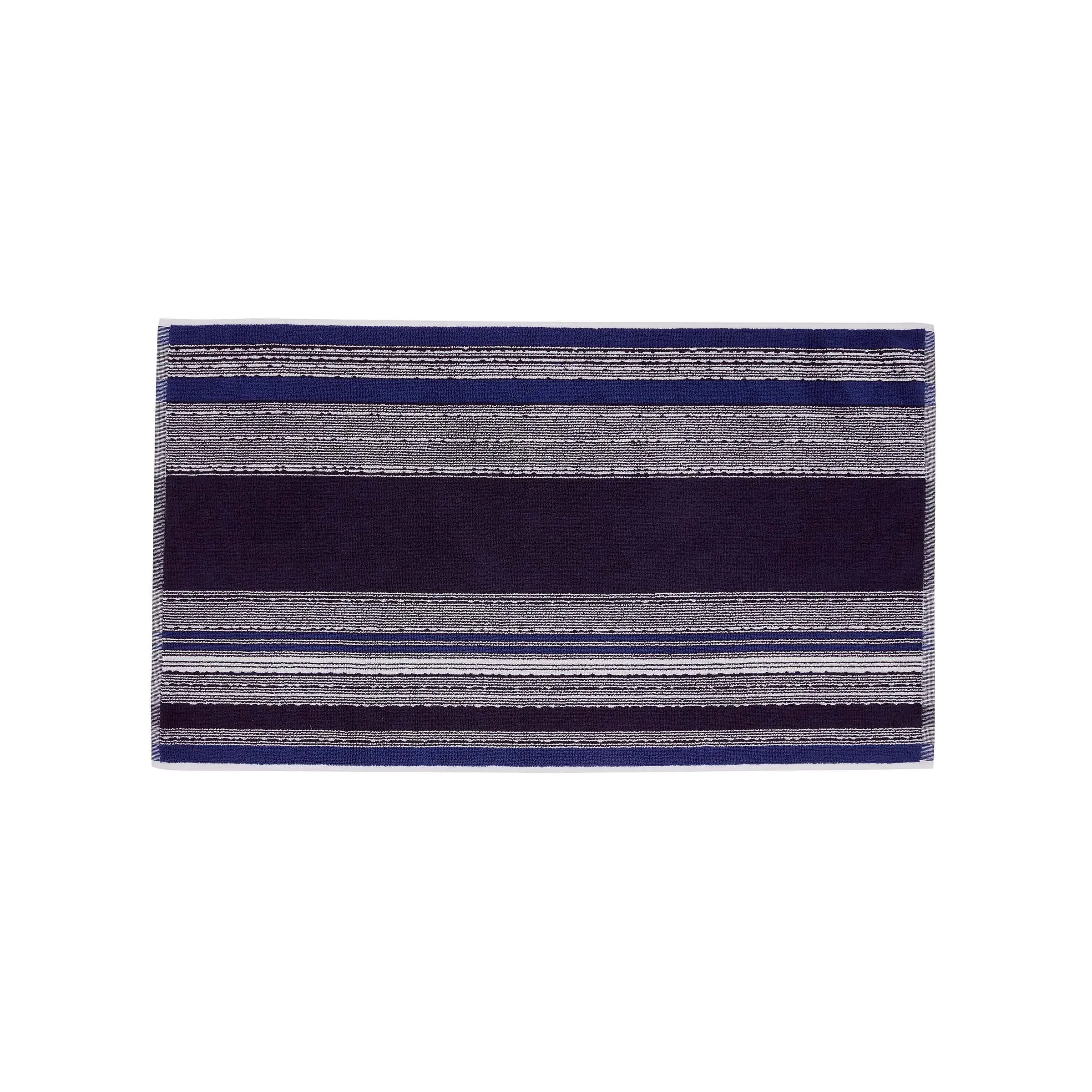 Striped Bath Mat - Navy, Cotton Velour image