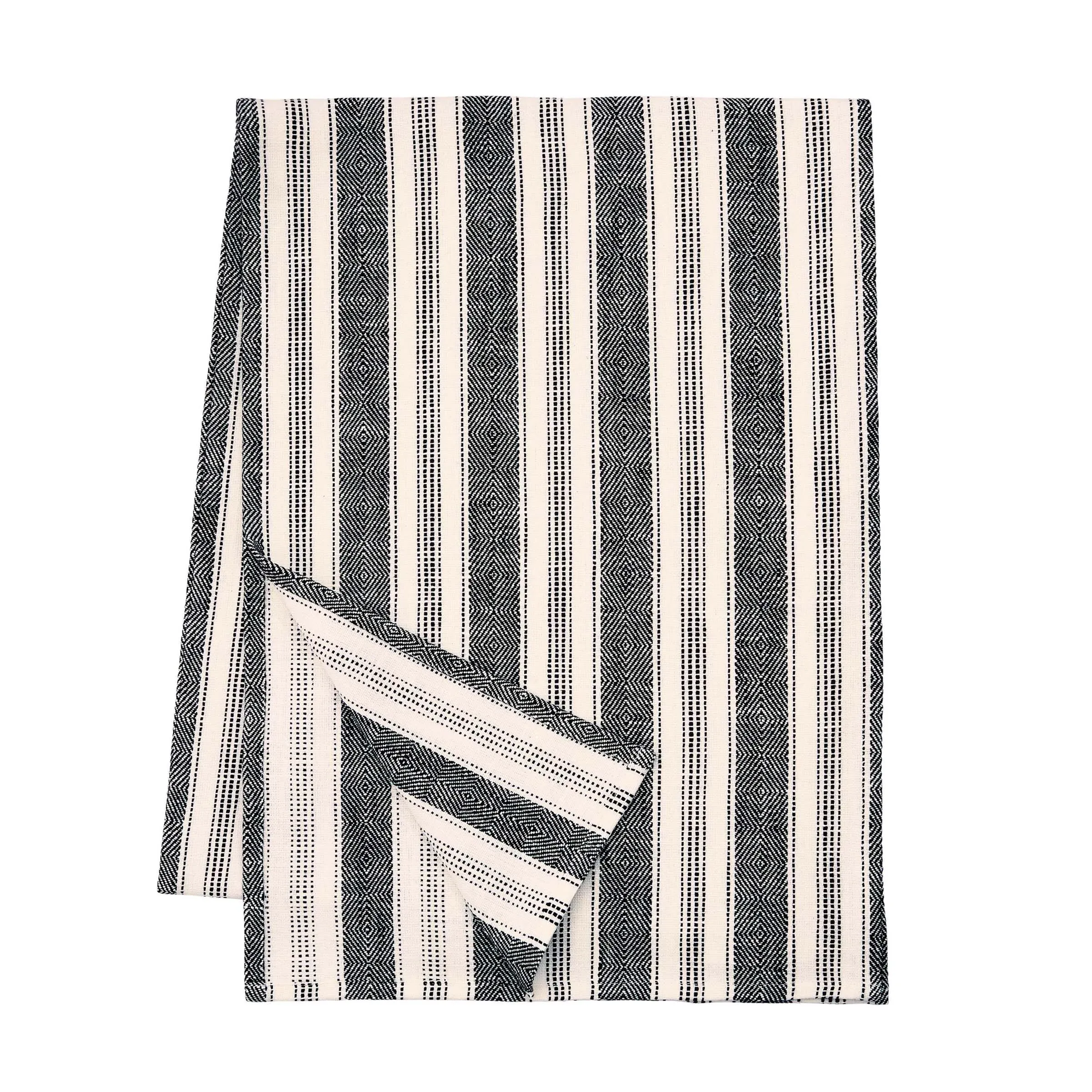 Striped Table Runner - Charcoal, Cotton image