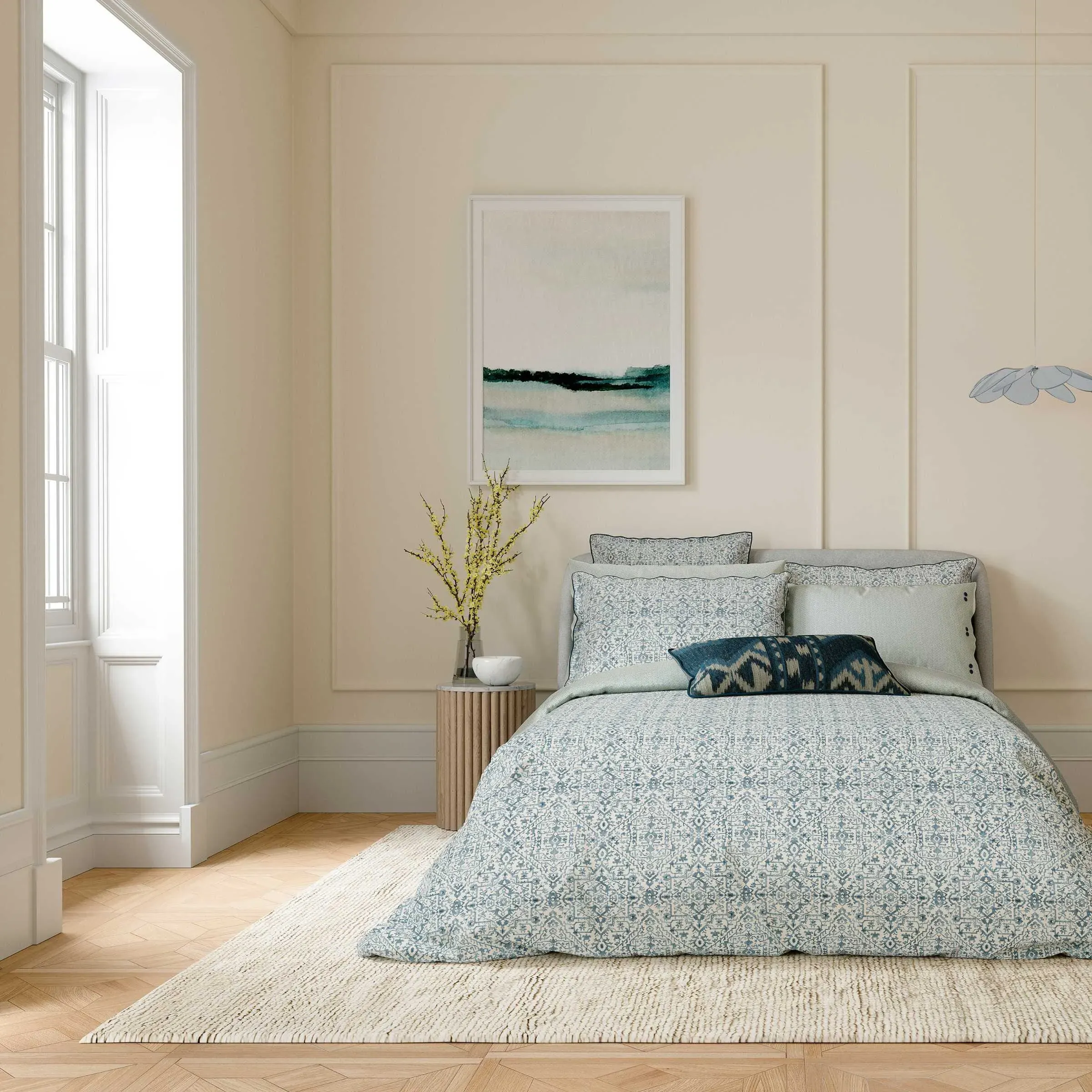 Super King Duvet Cover Set - Blue, Cotton