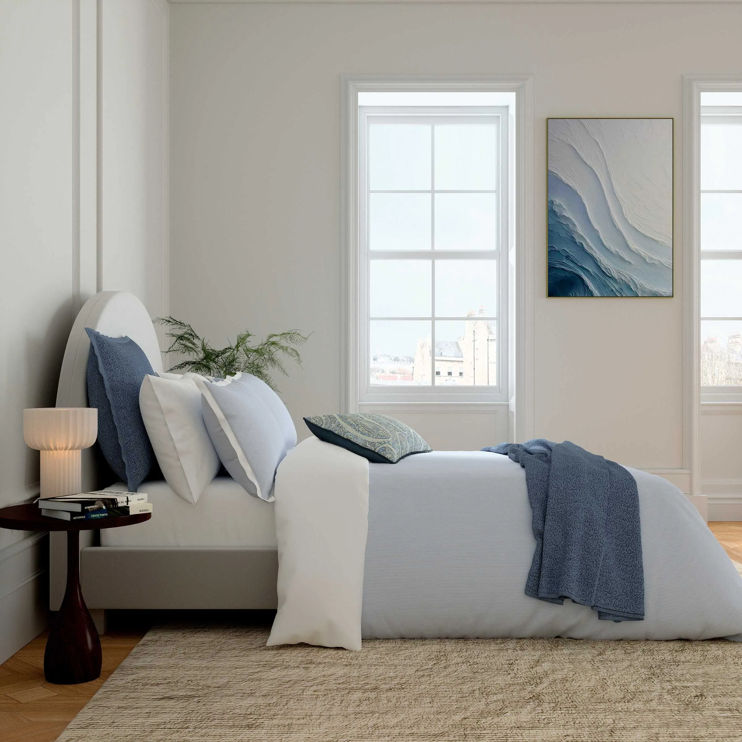 Super King Duvet Cover Set - Blue, Cotton