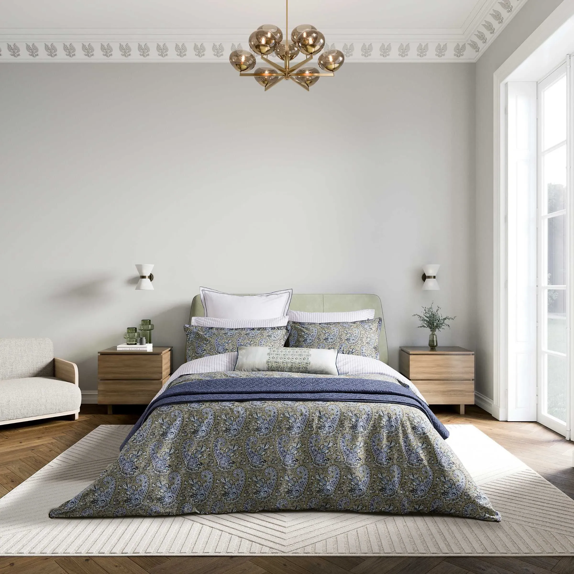 Super King Duvet Cover Set - Blue, Cotton