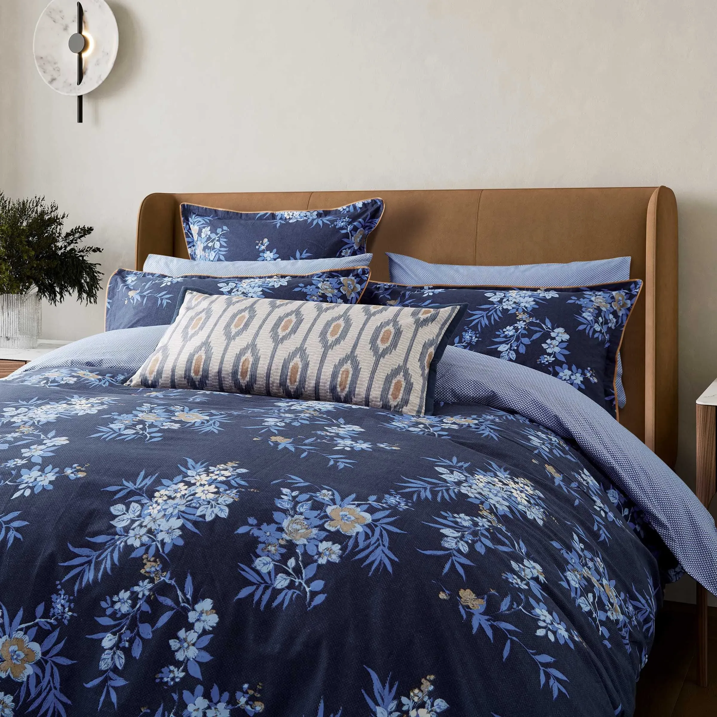 Super King Duvet Cover Set - Blue, Cotton image