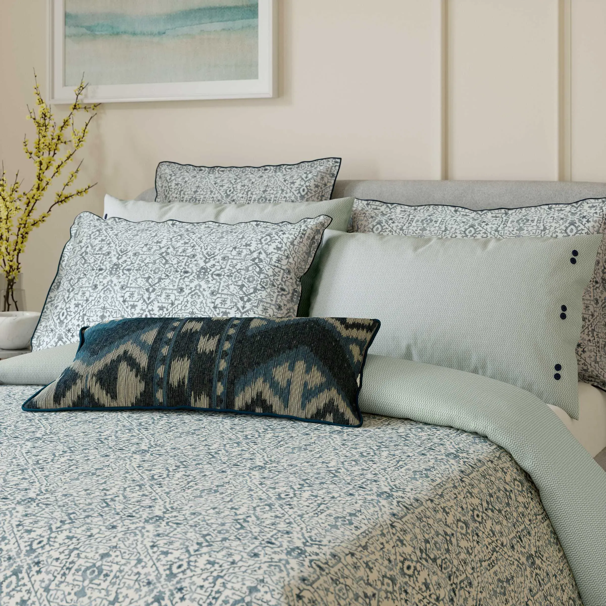 Super King Duvet Cover Set - Blue, Cotton image