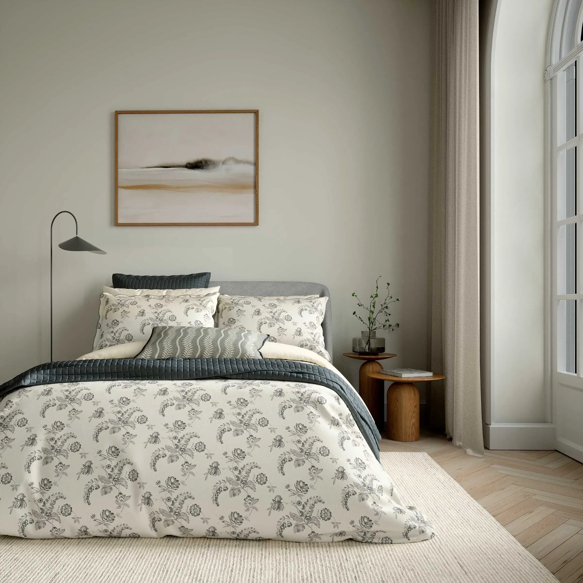 Super King Duvet Cover Set - Charcoal, Cotton