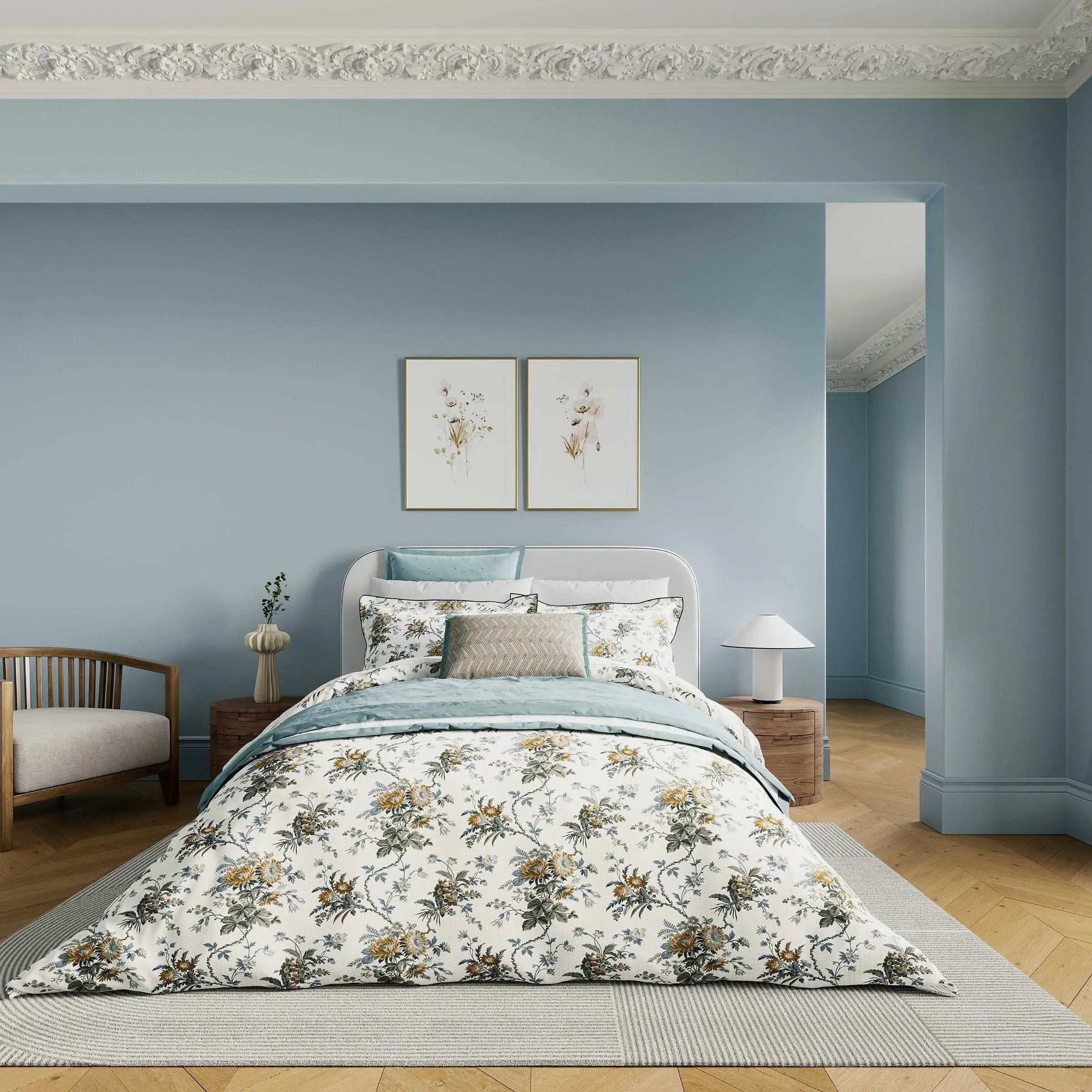 Super King Duvet Cover Set - Duck Egg, Cotton