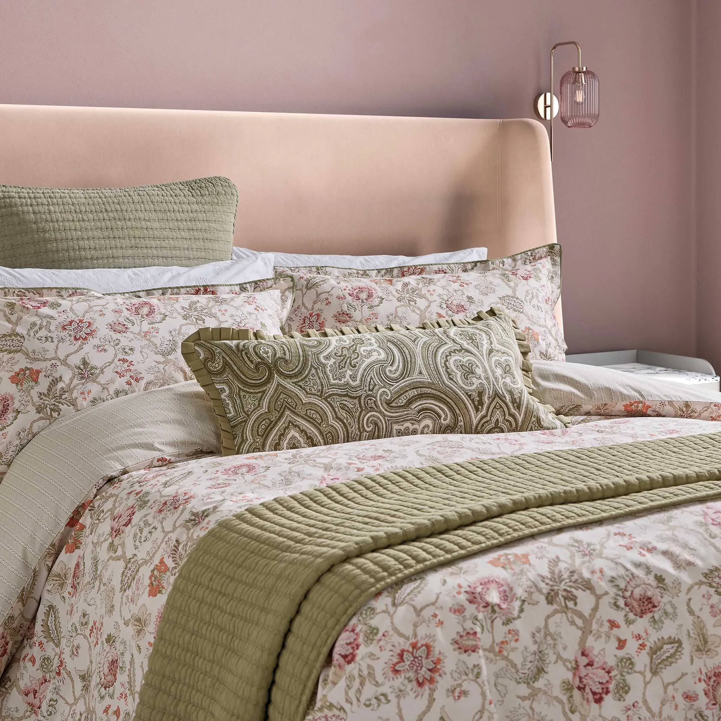 Super King Duvet Cover Set - Sage Green, Cotton image