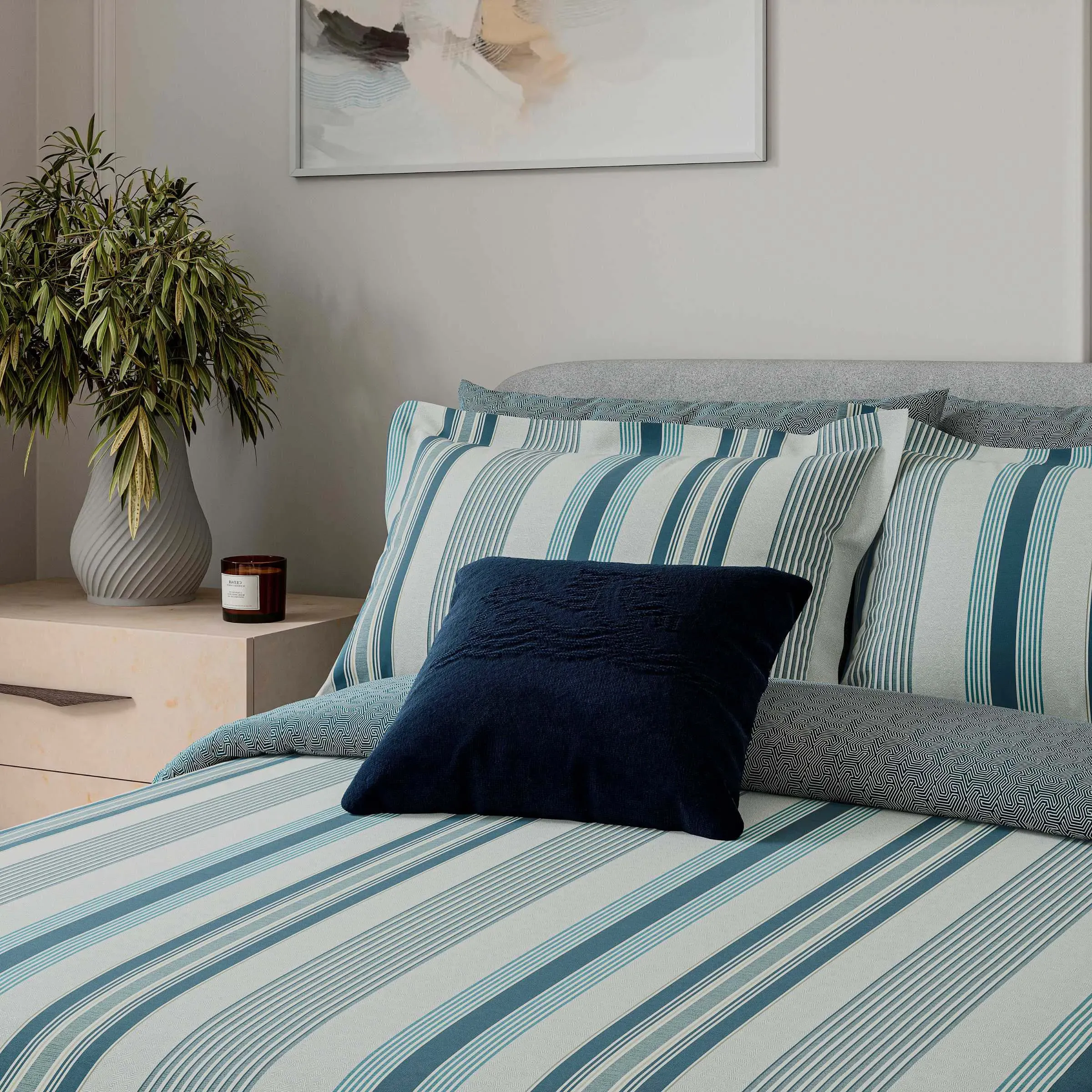 Super King Duvet Cover Set - Teal, Cotton image