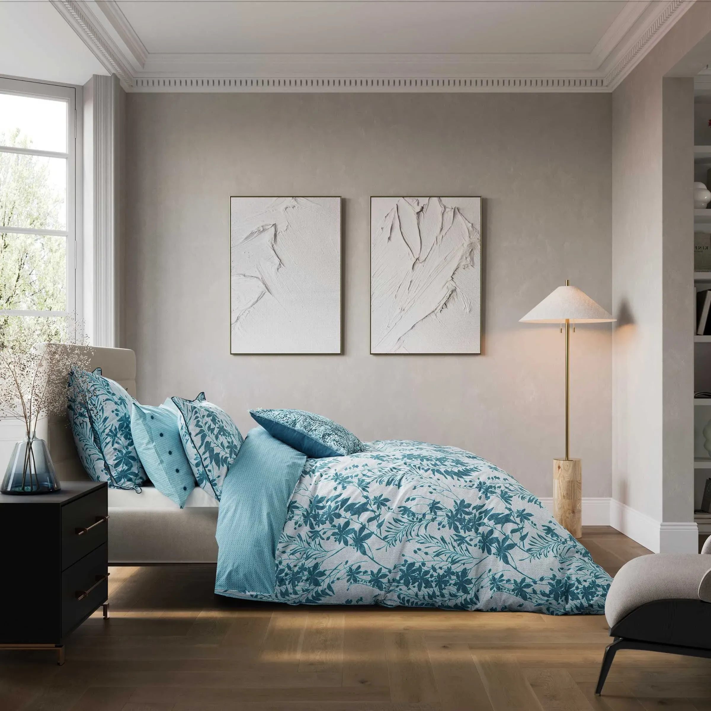 Super King Duvet Cover Set - Teal, Cotton