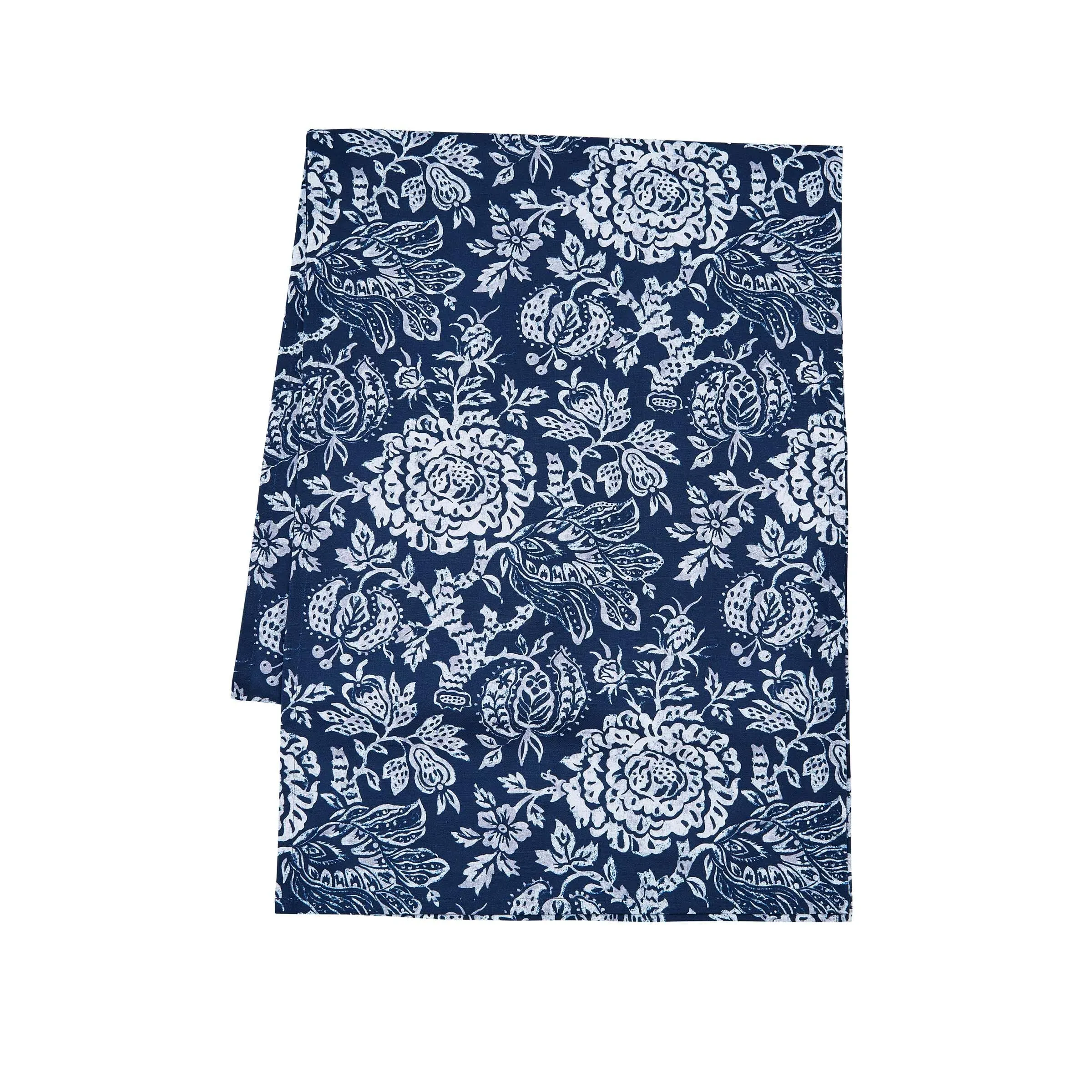 Table Runner Botanical Print - Navy, Cotton image