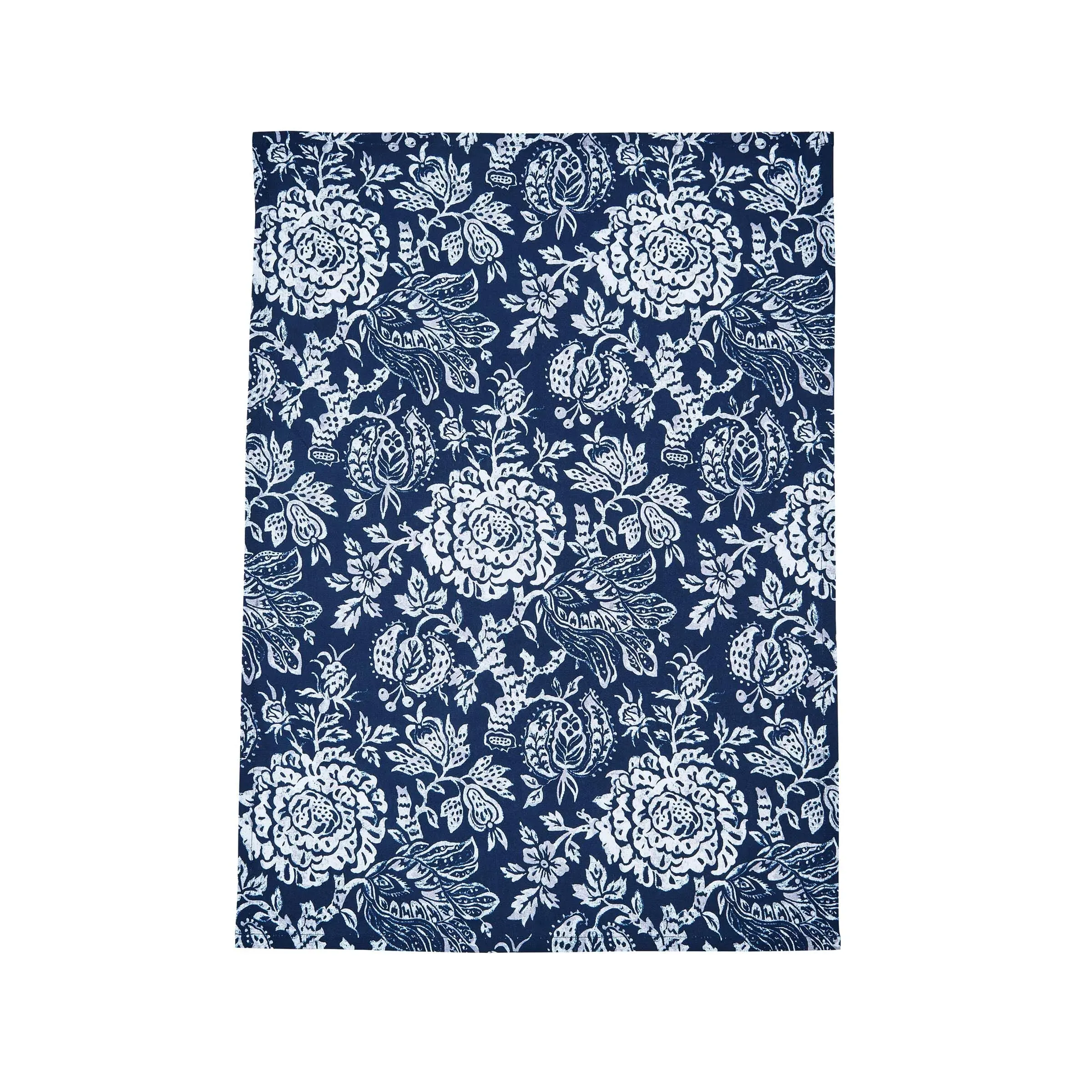 Tea Towel Set with Botanical Print - Navy, Cotton image