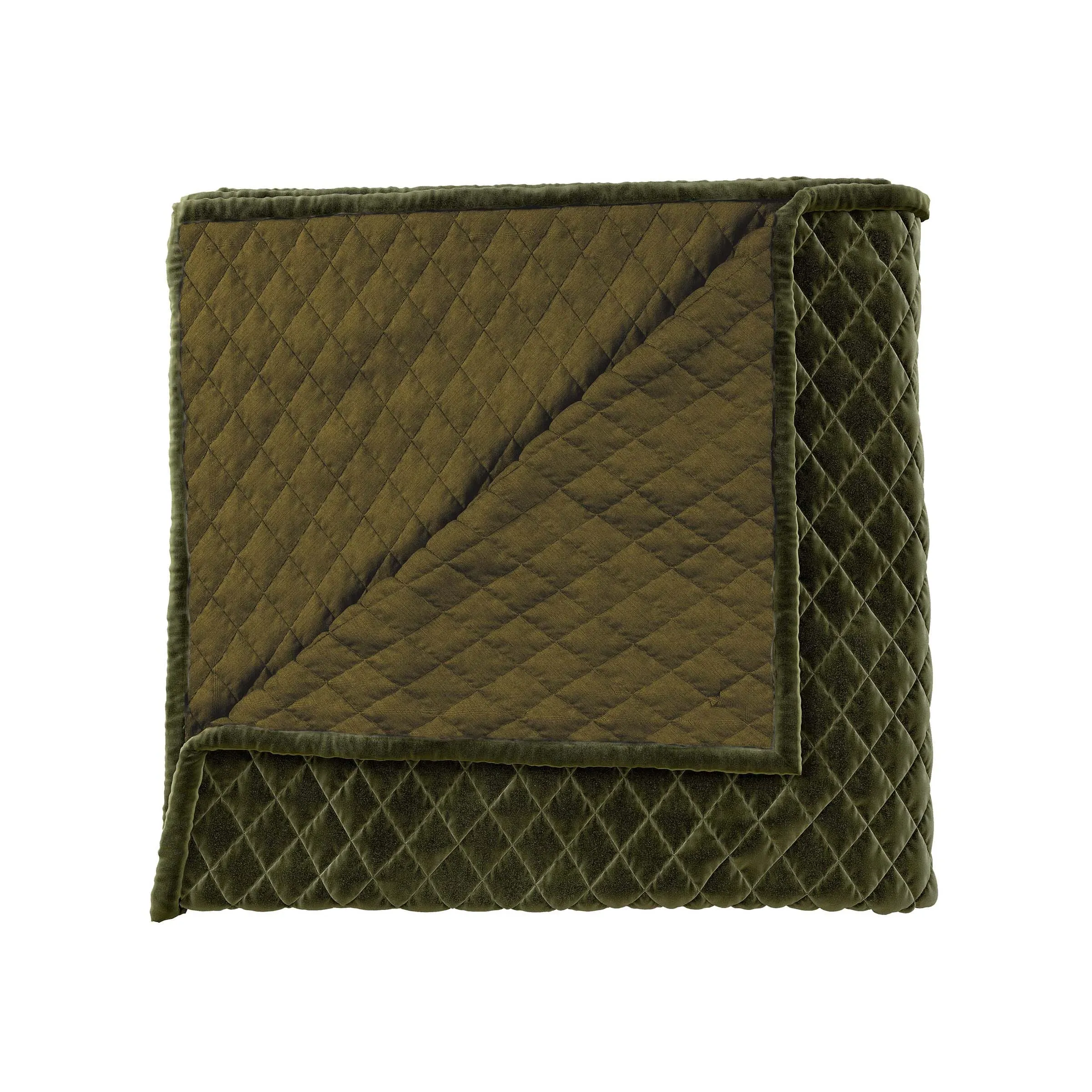 Throw Blanket with Floral Design - Celadon, Cotton image