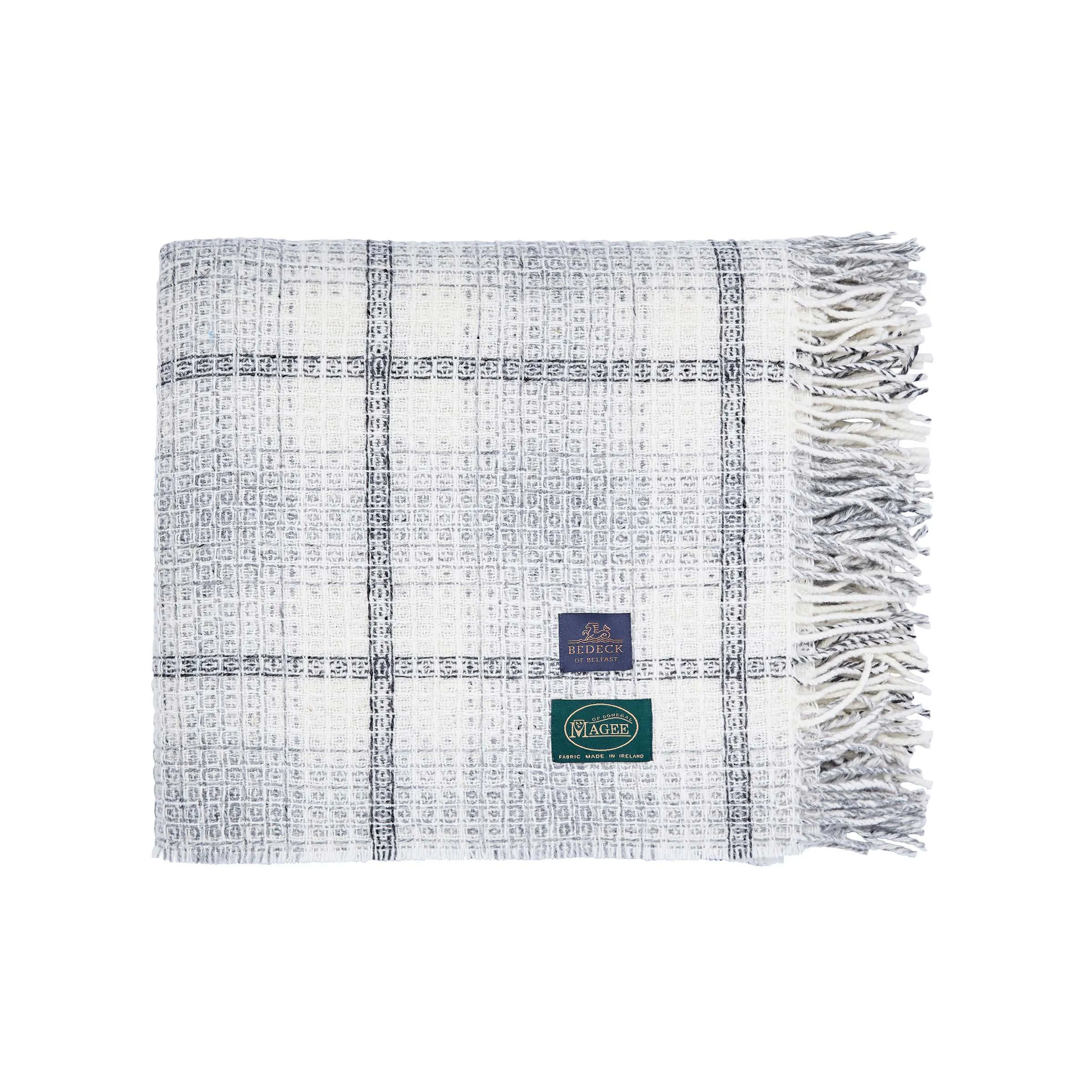 Woven Throw with Fringe - Grey, Wool image
