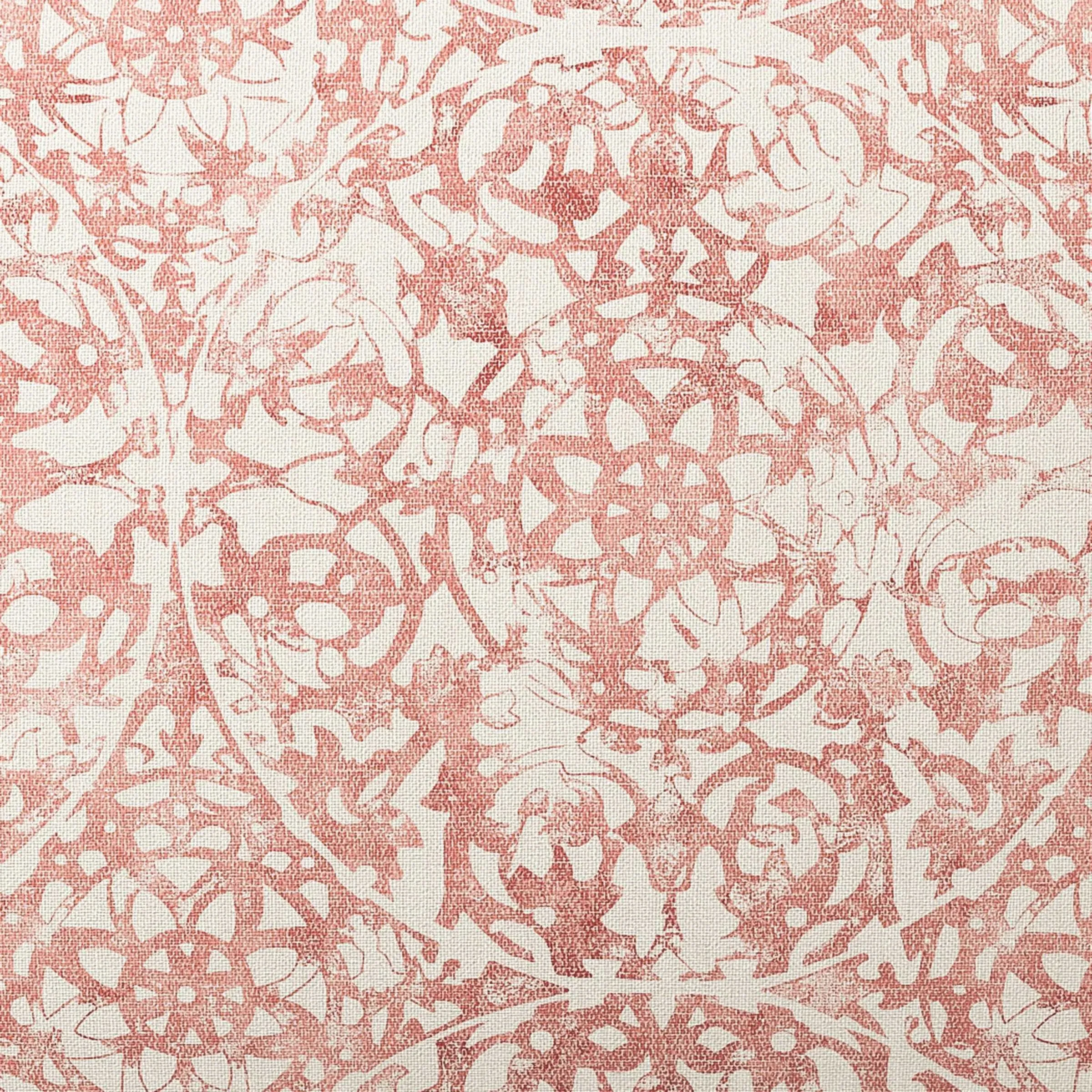 Woven Throw with Geo Pattern - Coral, Cashmere