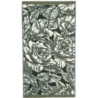 Bath Sheet with Hibiscus Print - Green, Cotton