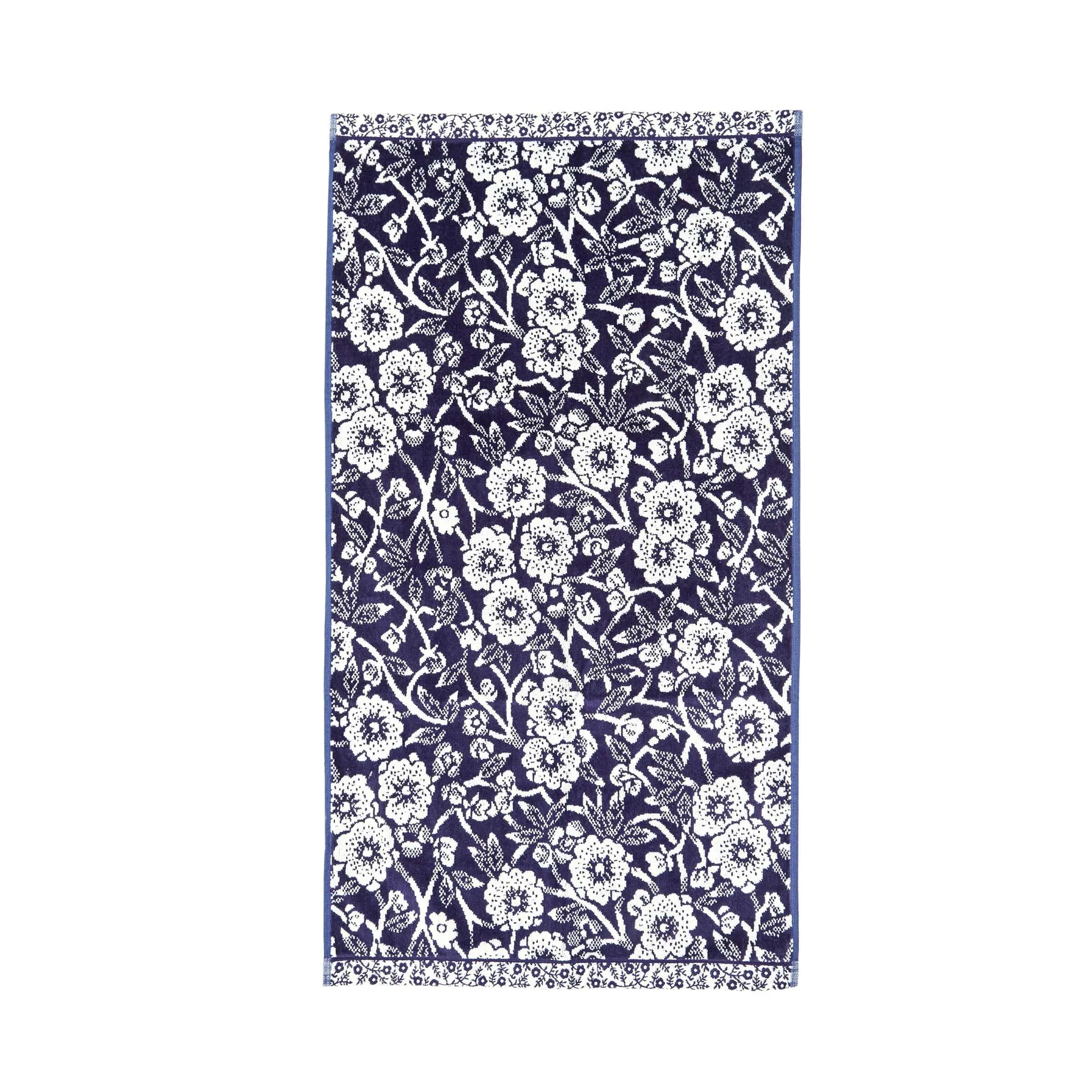 Bath Towel with Calico Pattern - Blue, Cotton image