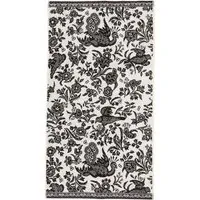 Hand Towel with Peacock Pattern - Charcoal, Cotton