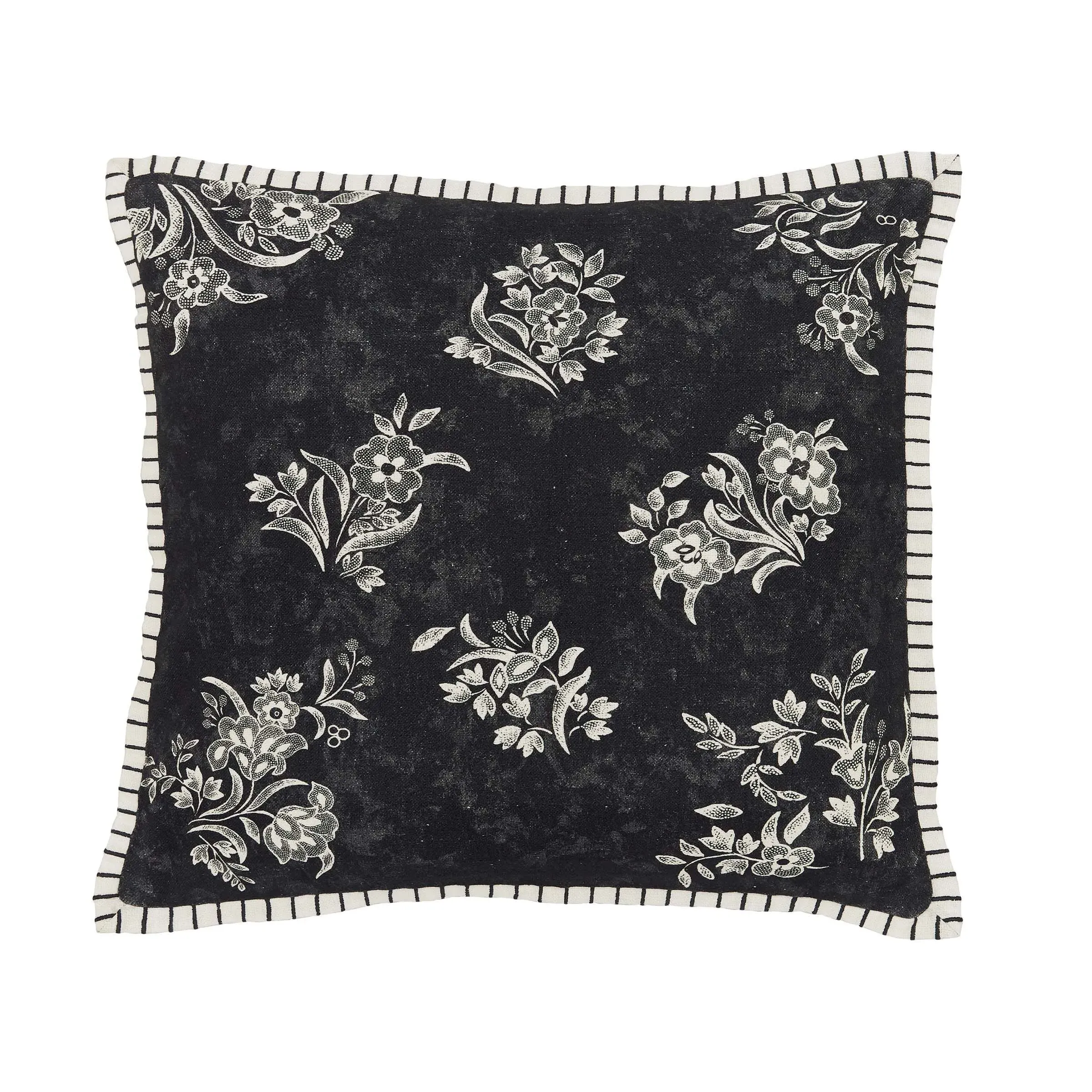 Square Cushion Peacock Print - Charcoal, Cotton image