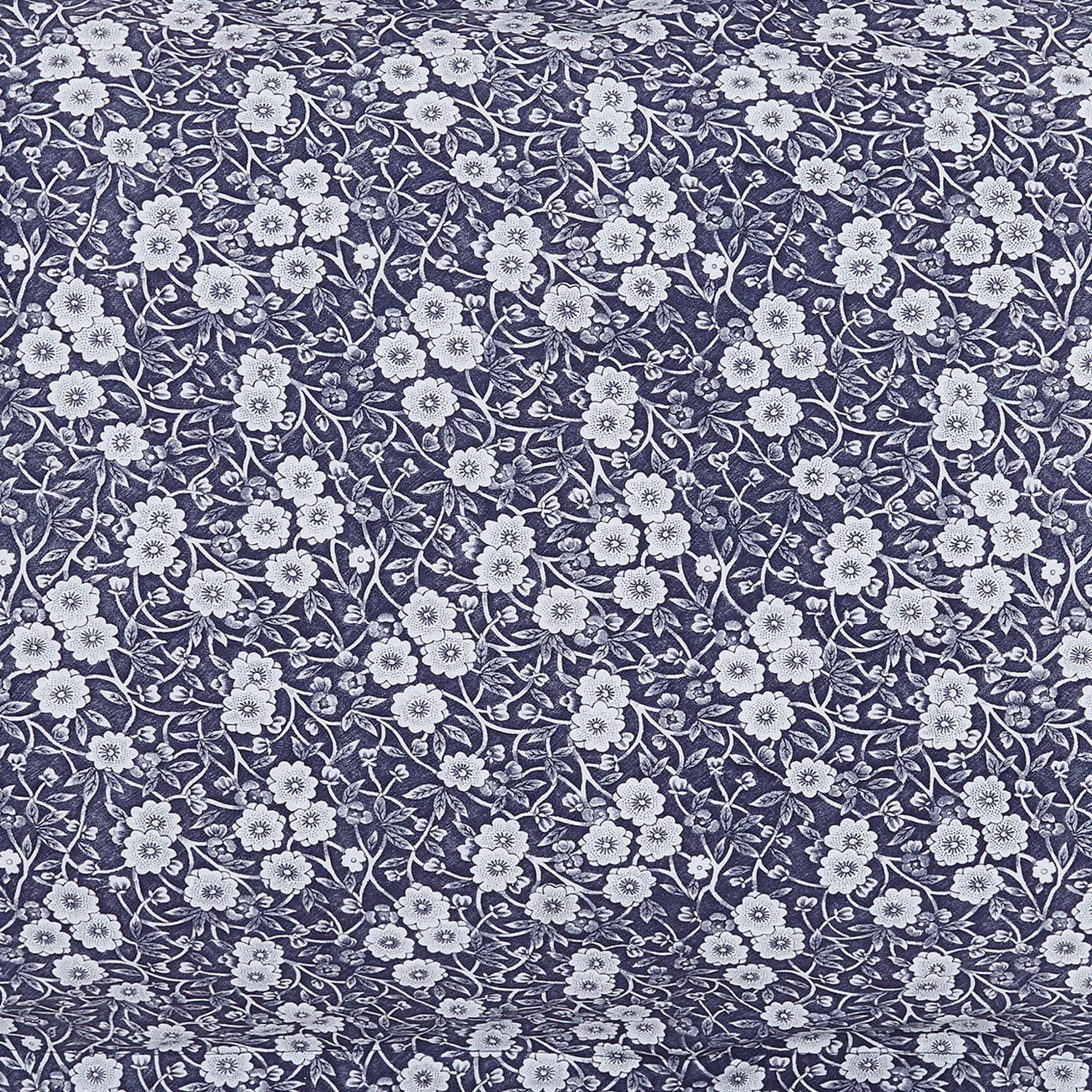 Square Cushion with Embroidered Design - Blue, Cotton