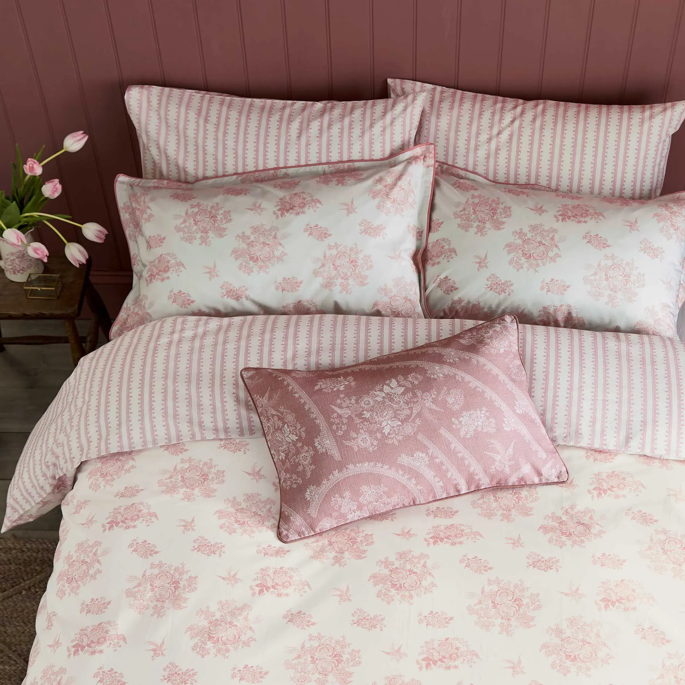 Super King Duvet Cover Set - Pink, Cotton