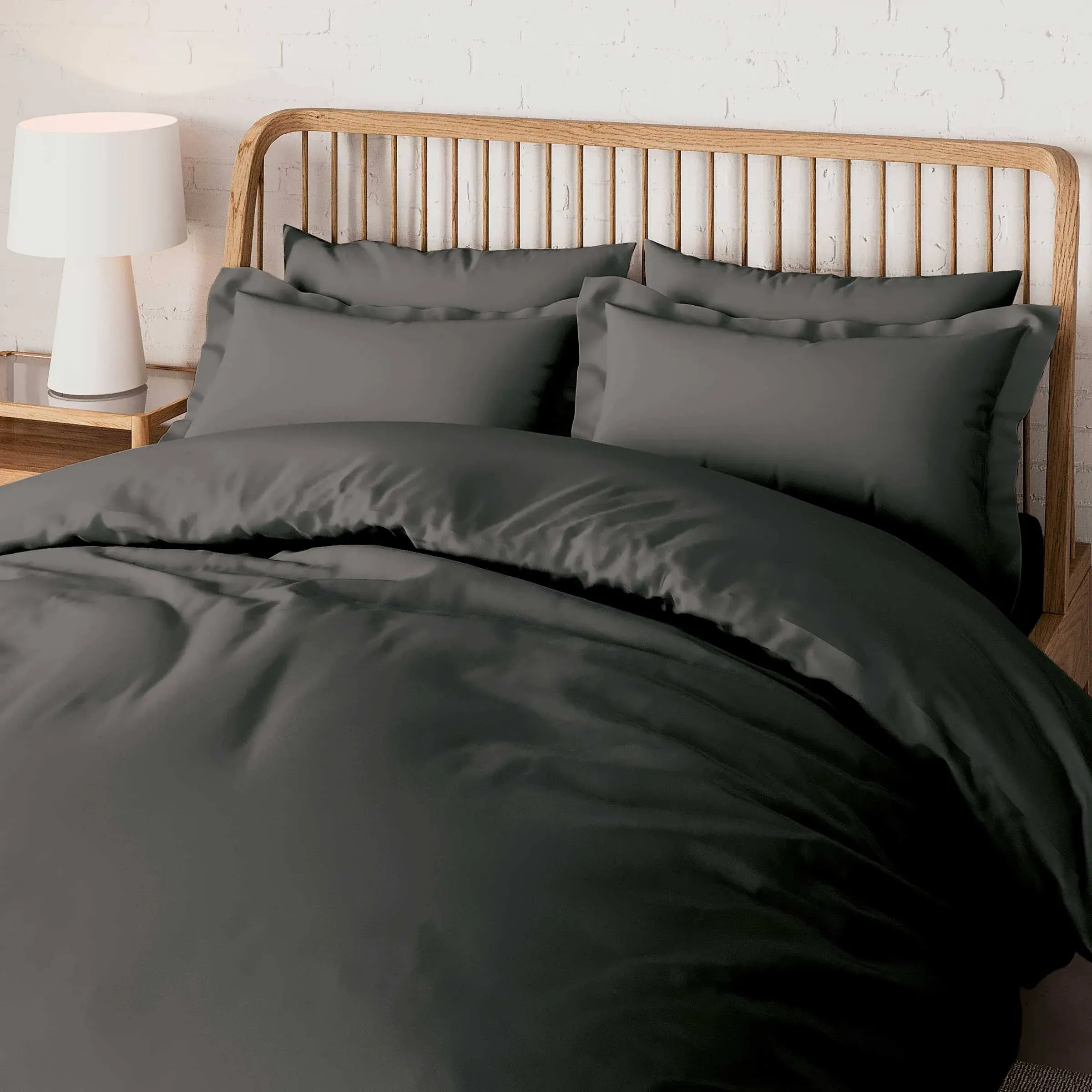 King Size Duvet Cover 500 Thread Count - Grey, Cotton