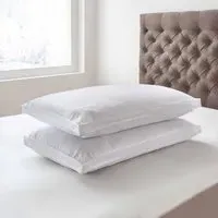 Microcheck Pillow Pair - White, Polyester