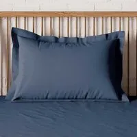 Pair Oxford Pillowcases 500 Thread - Navy, Cotton
