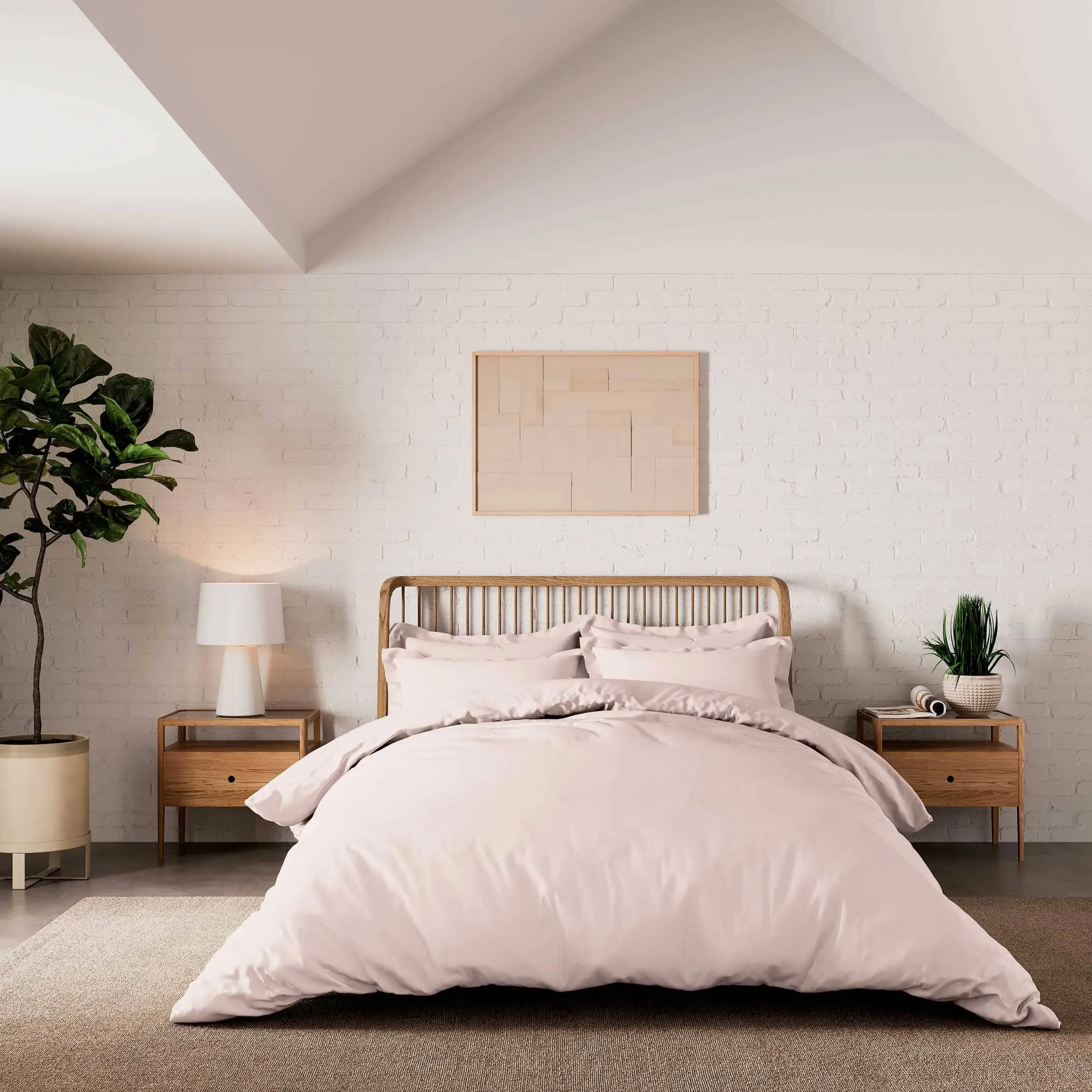 Pair Oxford Pillowcases 500 Thread - Pink, Cotton