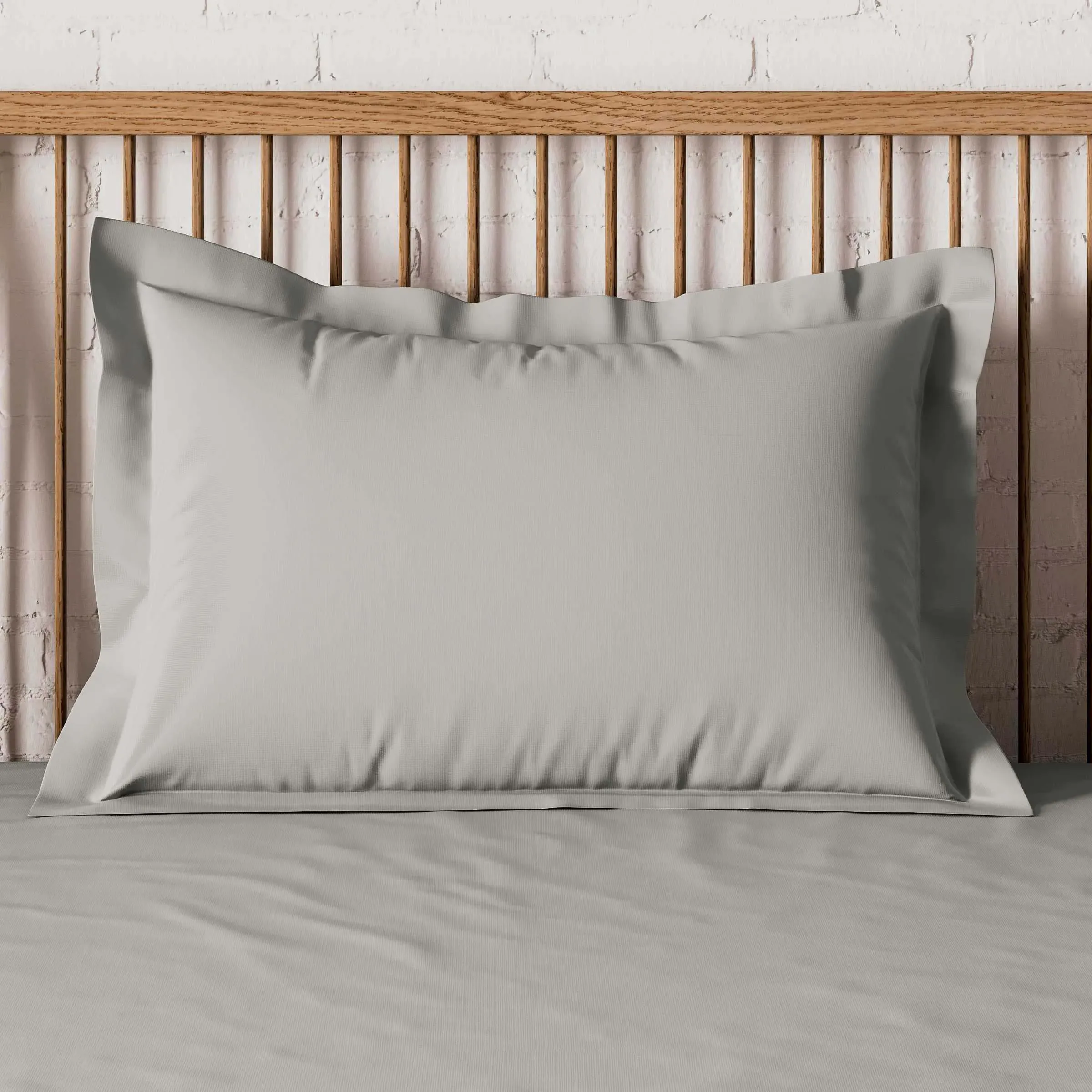 Pair Oxford Pillowcases 500 Thread - Silver, Cotton