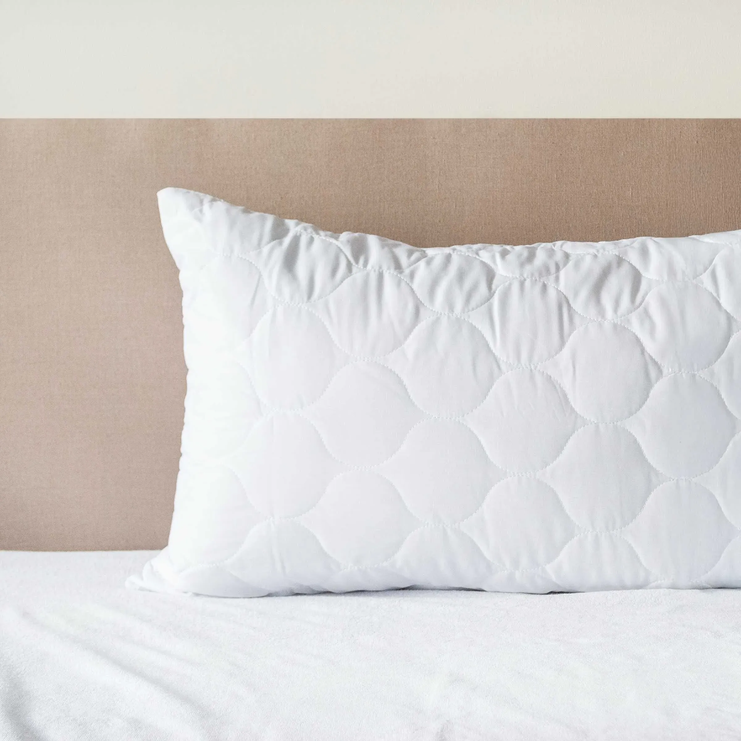 Quilted Pillowcase Protector - White