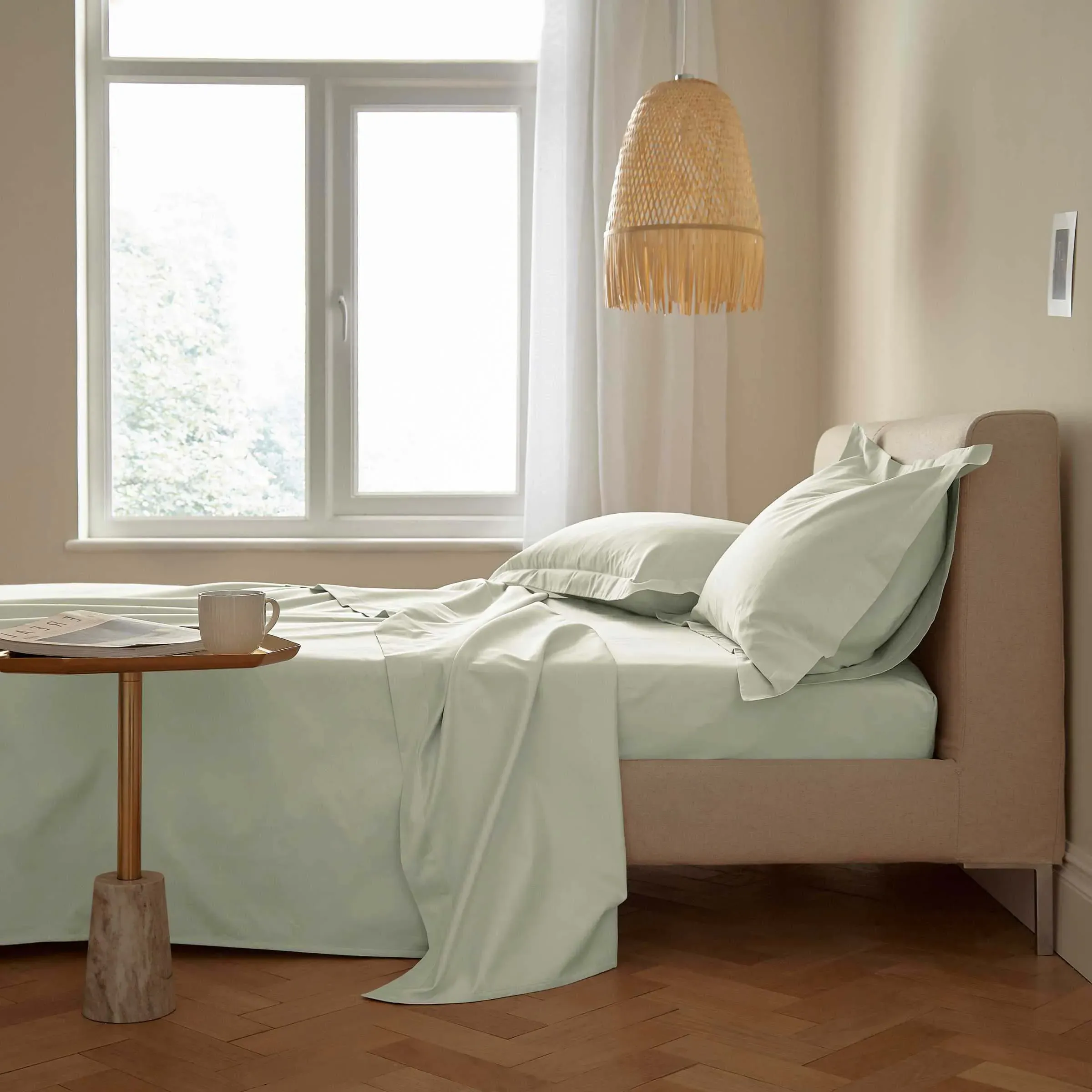 Single Flat Sheet 500 Thread Count - Sage
