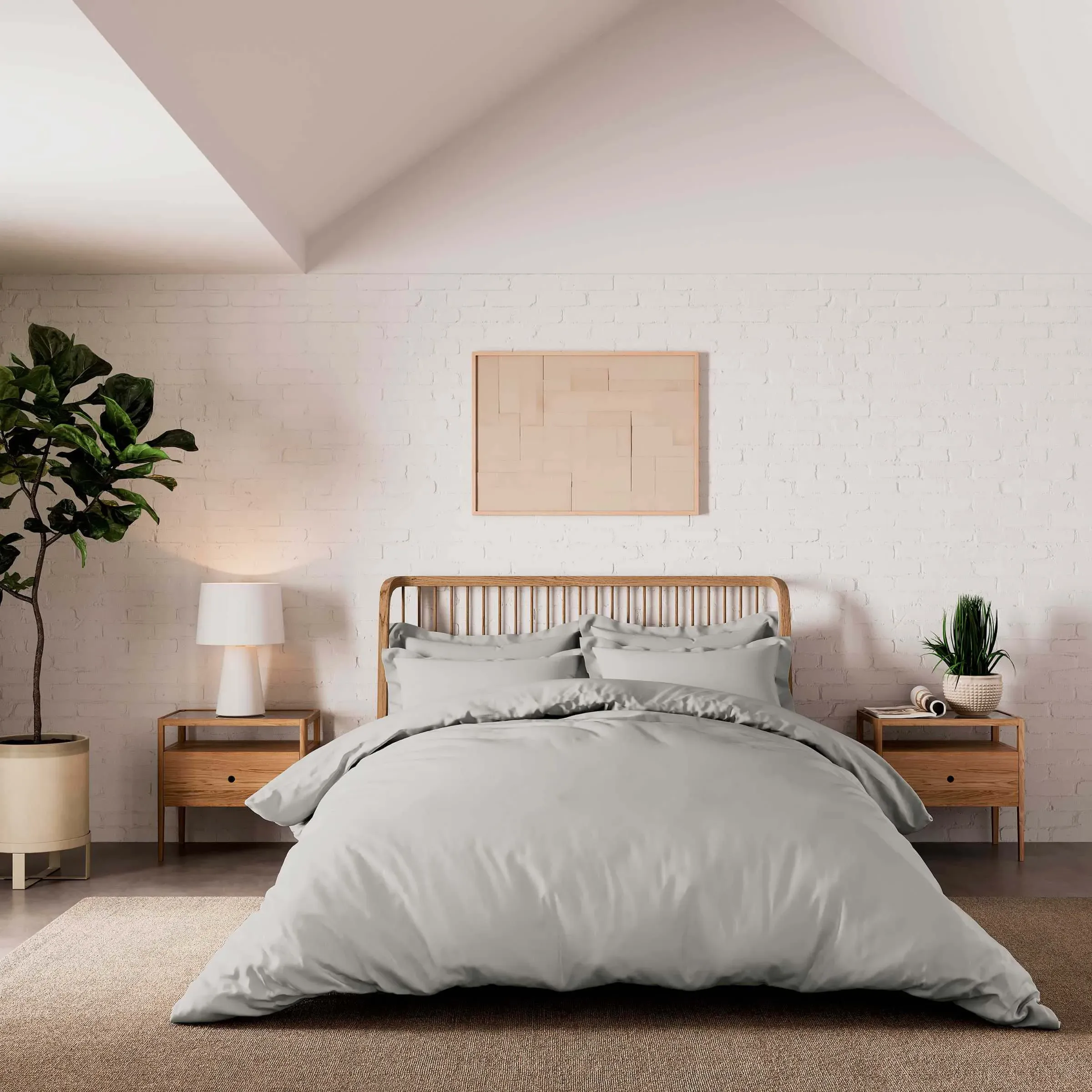 Super King Duvet Cover 500 Thread Count - Silver