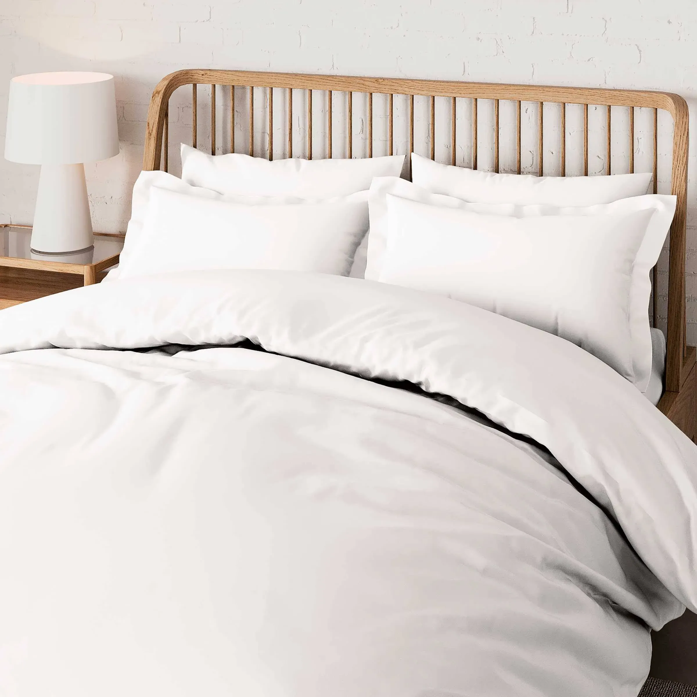 Super King Duvet Cover 500 Thread Count - White, Cotton