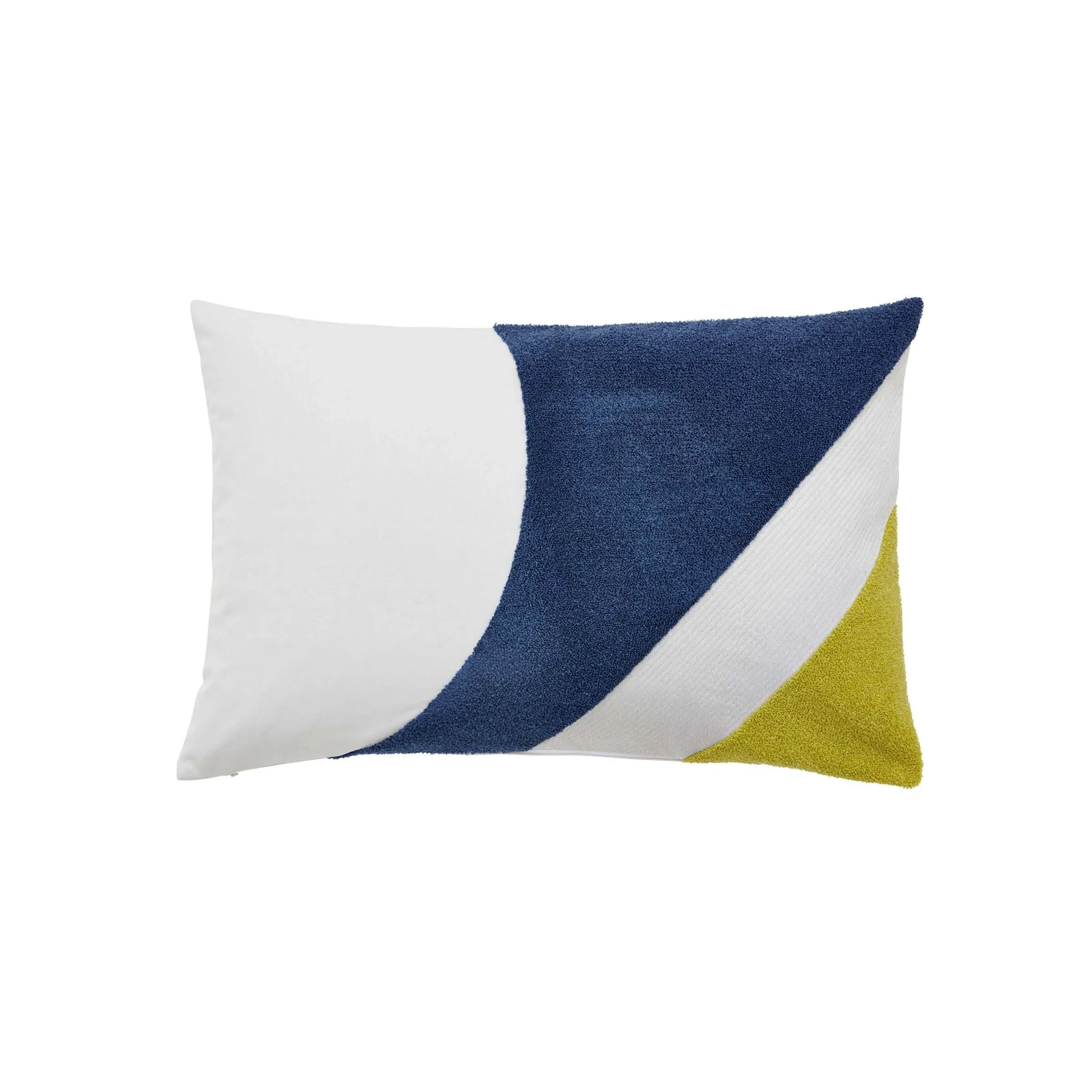 Embroidered Geo Cushion - Fennel, Cotton image