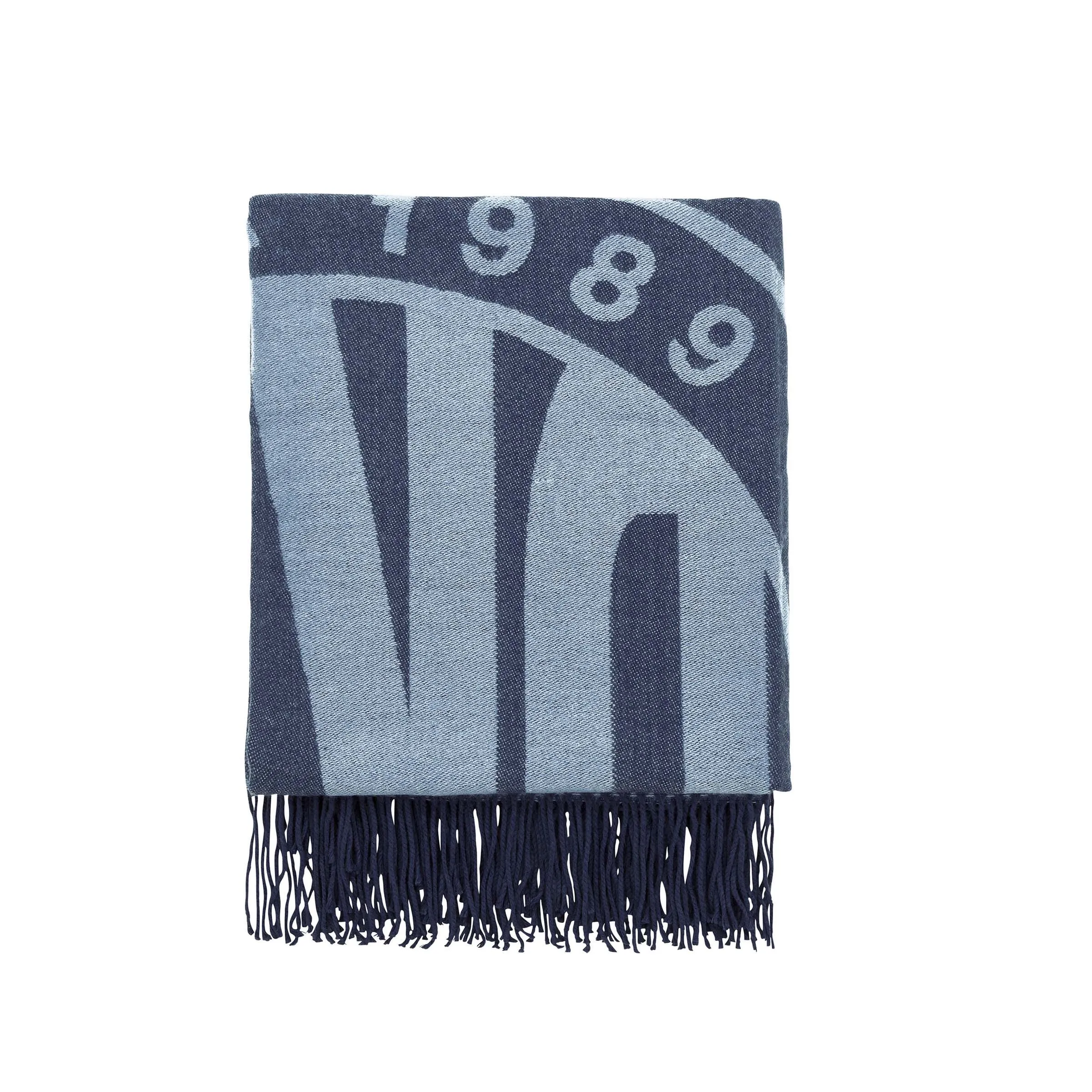 Logo Throw with Fringe - Blue image