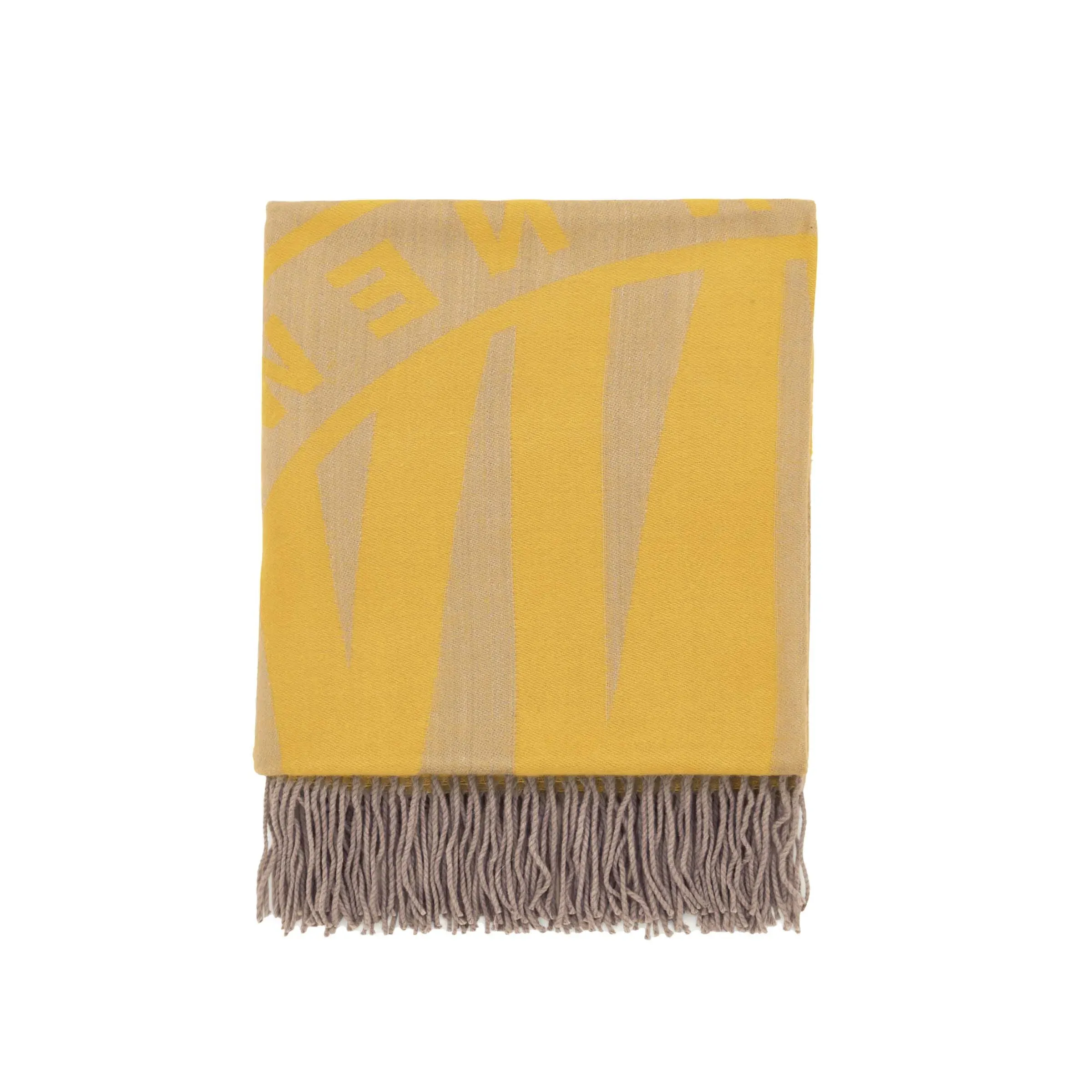 Logo Throw with Fringe - Grey