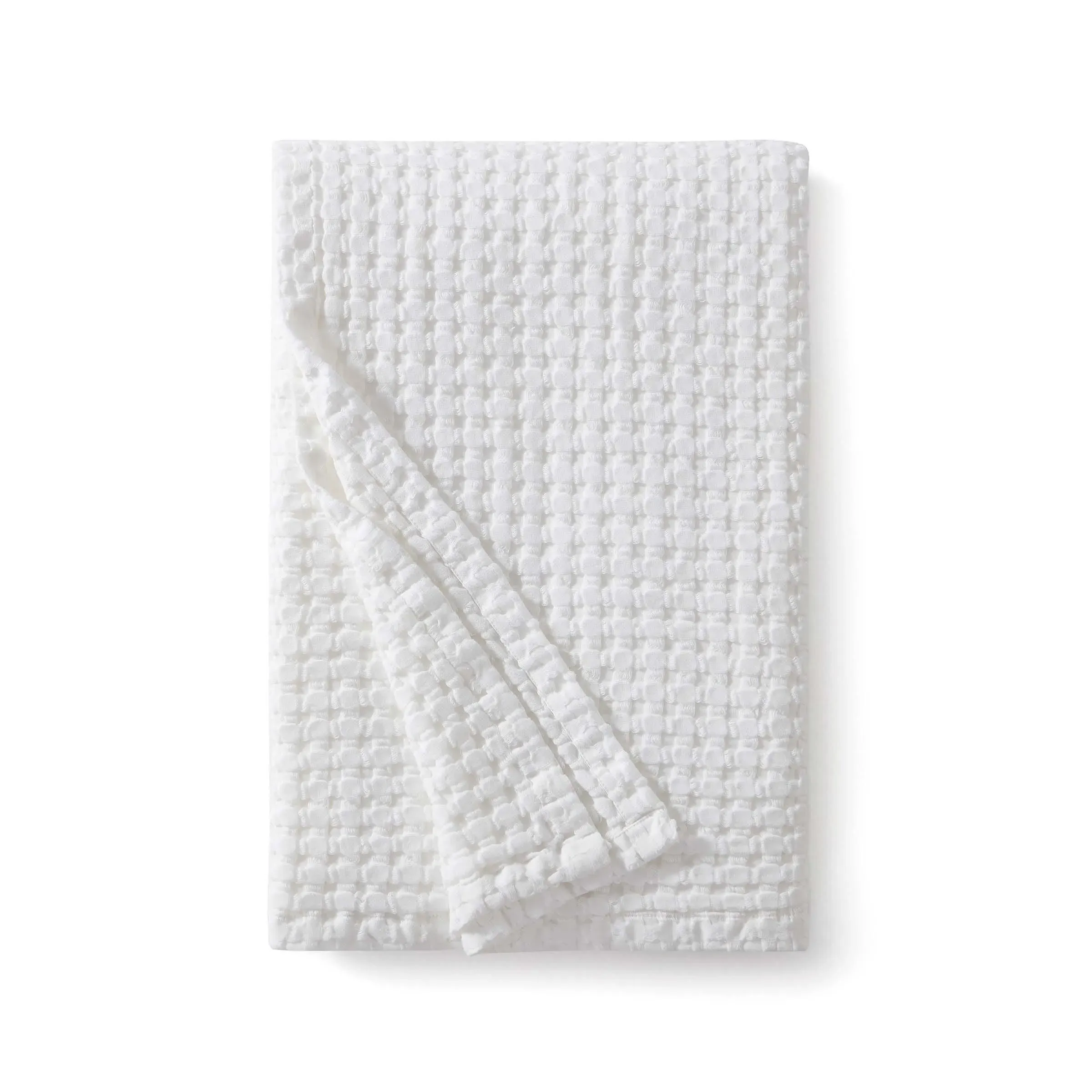 Waffle Blanket - White, Cotton image