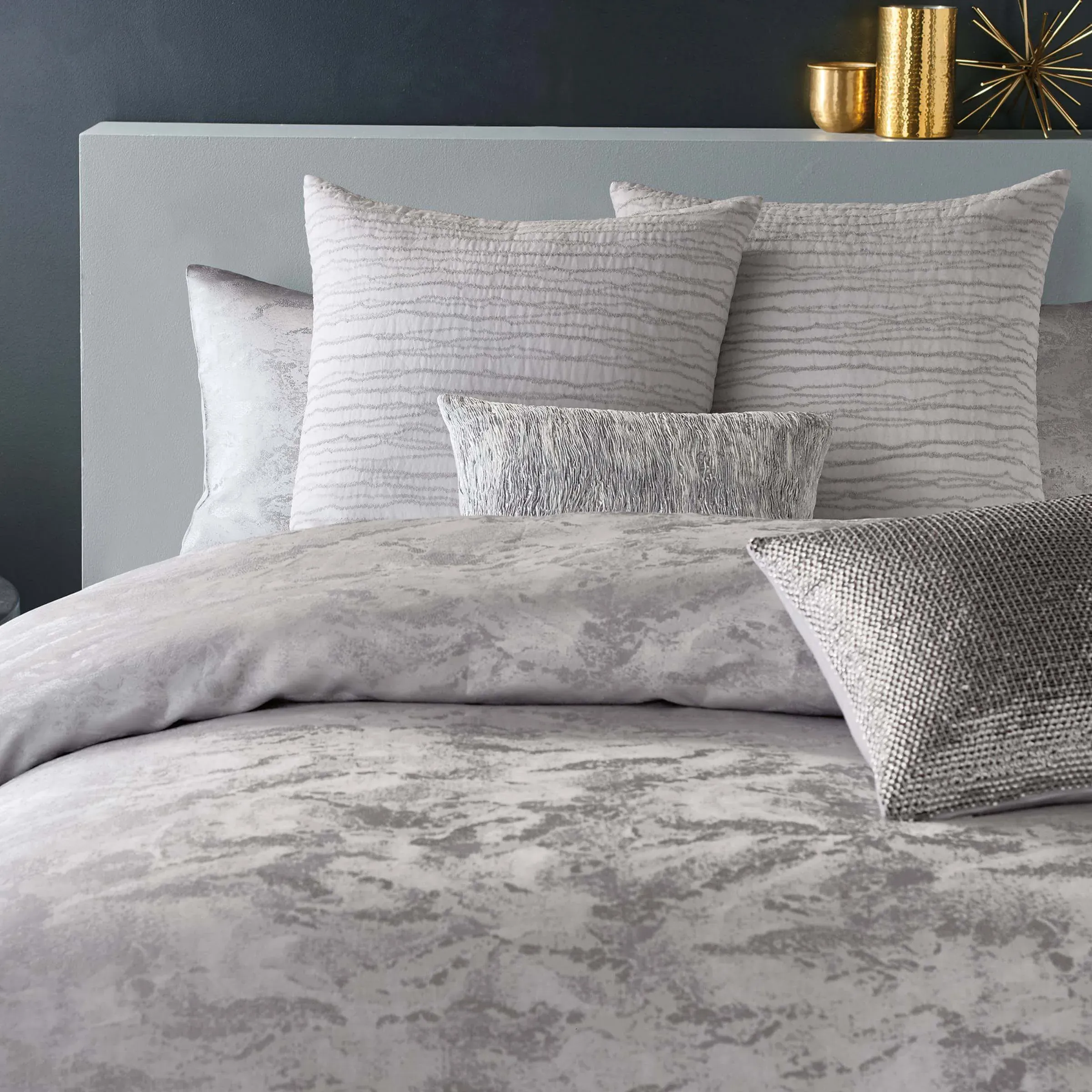 Double Duvet Cover - Platinum, Jacquard