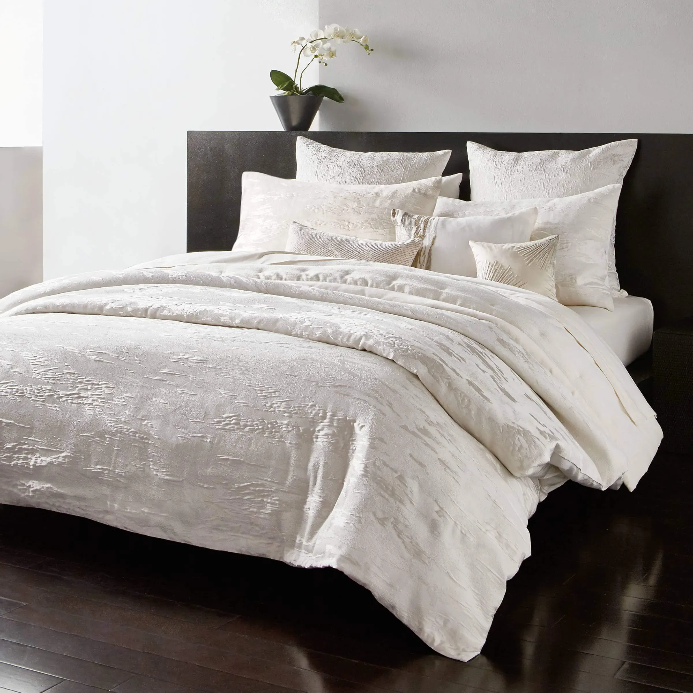 Double Duvet Cover with Metallic Detail - Ivory